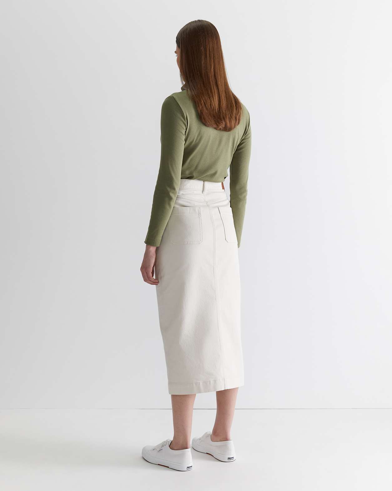 Gabi Midi Skirt in ECRU