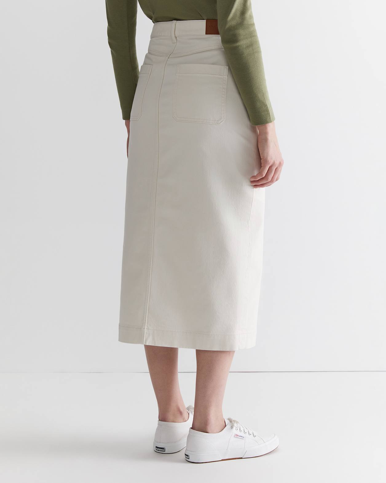 Gabi Midi Skirt in ECRU