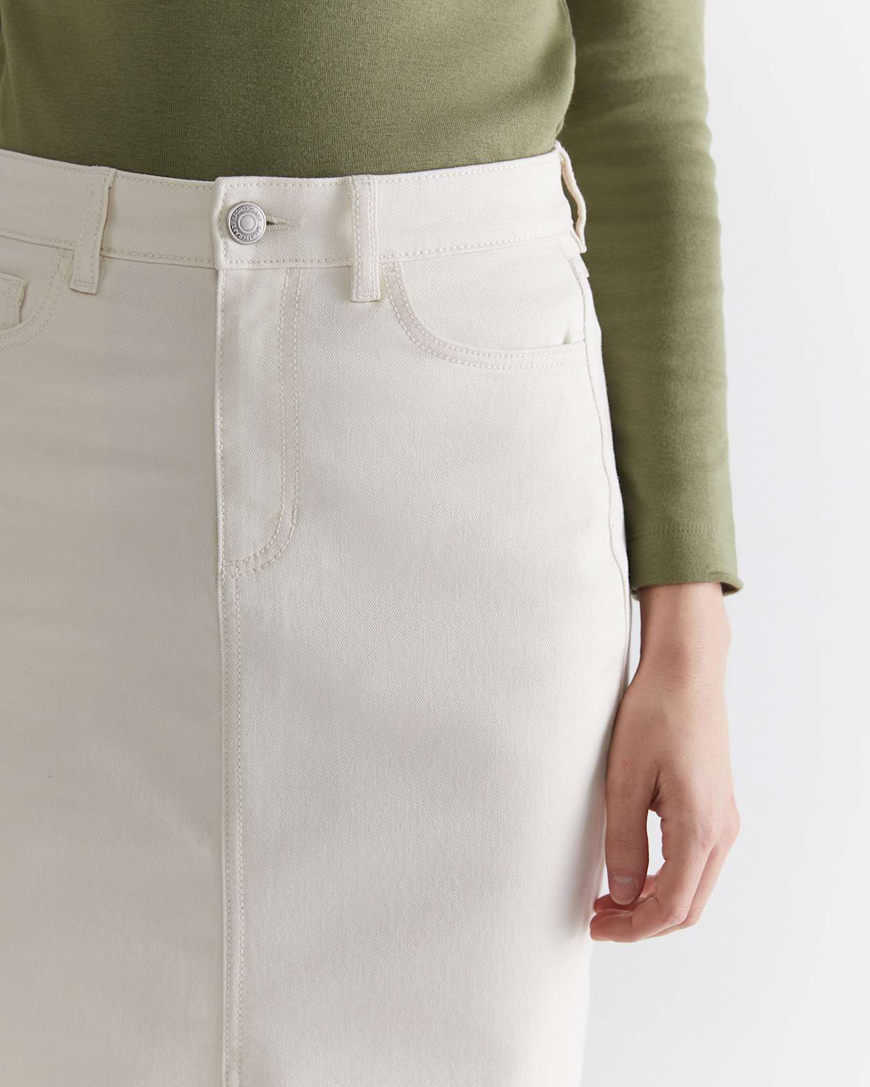 Gabi Midi Skirt in ECRU