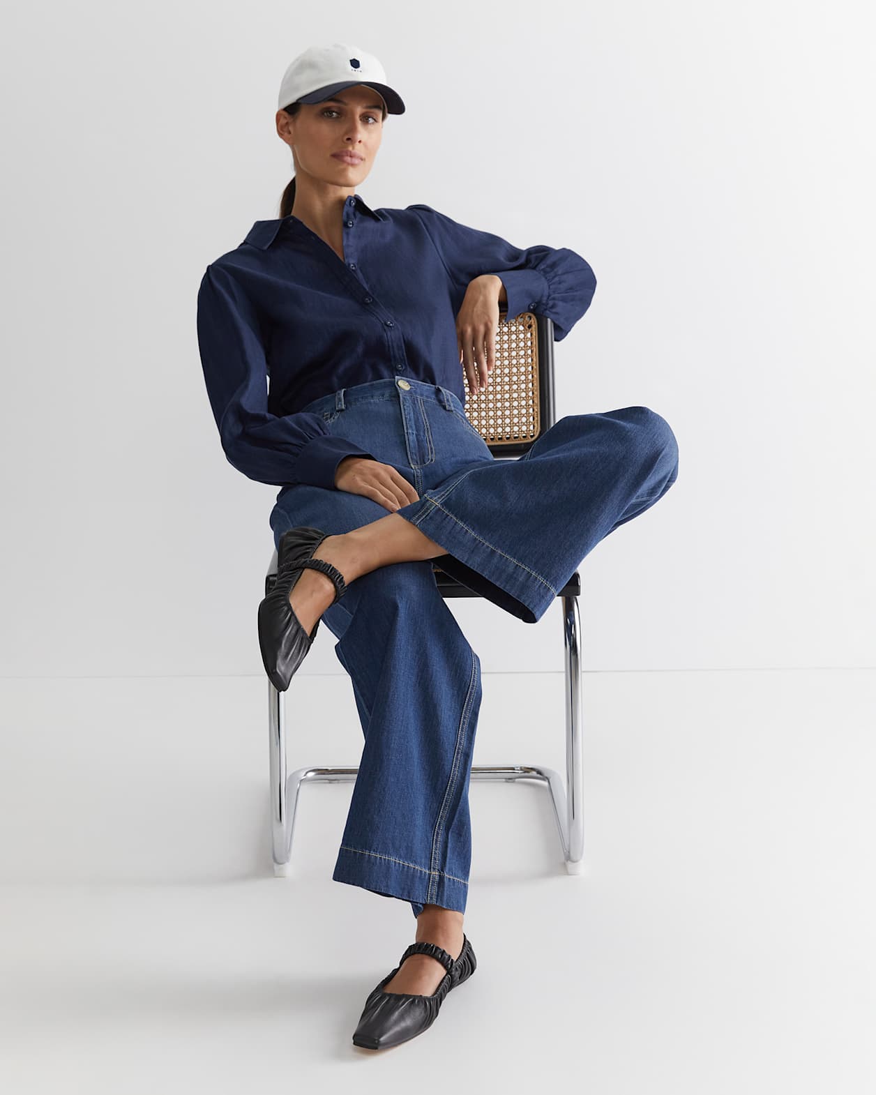 Tuva Denim Wide Leg Pant in DENIM