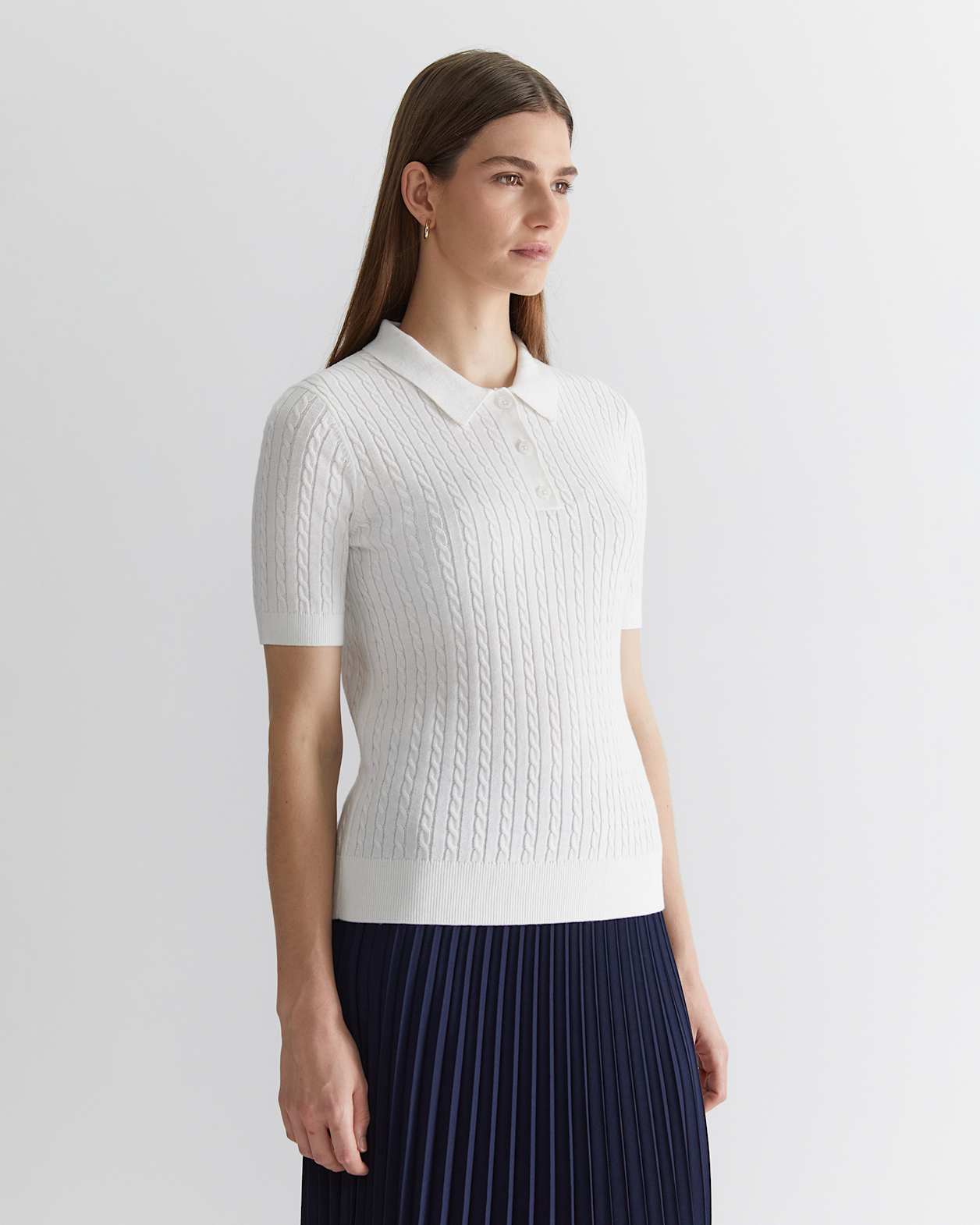 Elka Cable Polo in WHITE
