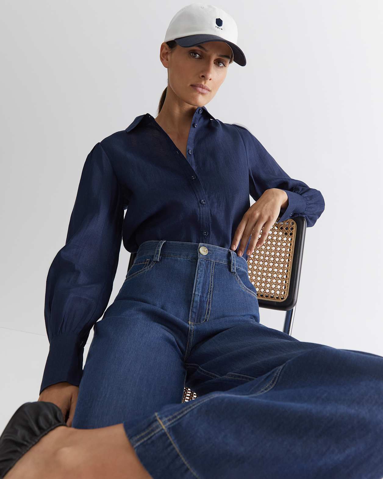 Tuva Denim Wide Leg Pant in DENIM