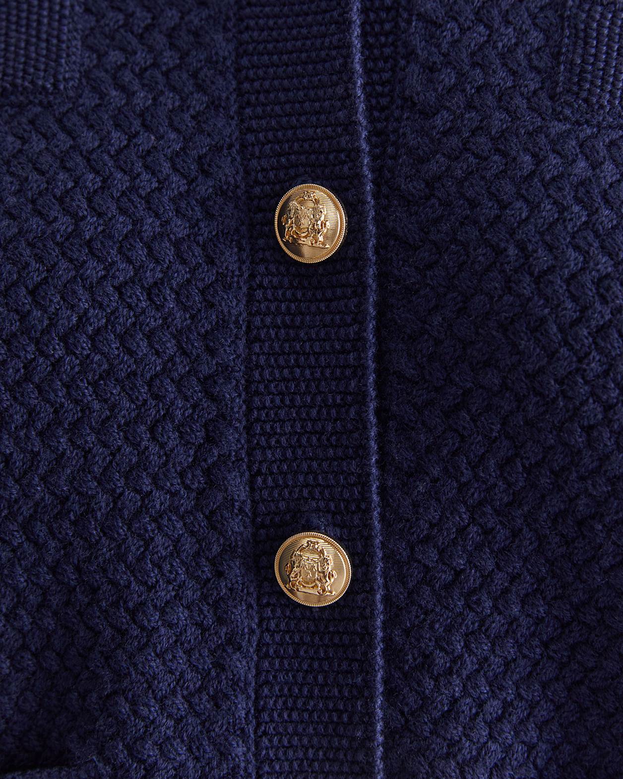 Joyce Merino Wool Cardigan in NAVY