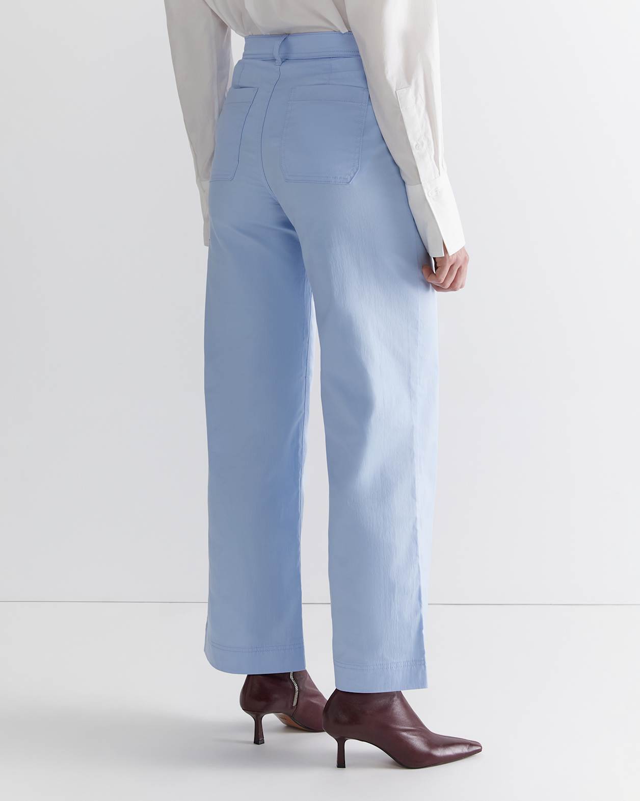 Evie Wide Leg Pant in PALE BLUE