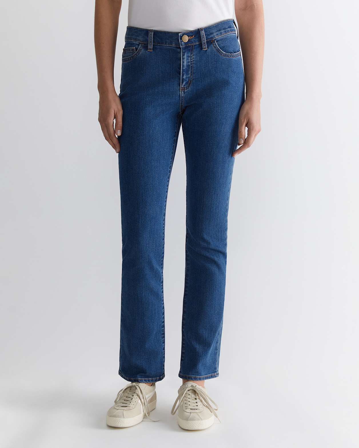 Simone Straight Jean in BLUE WASH