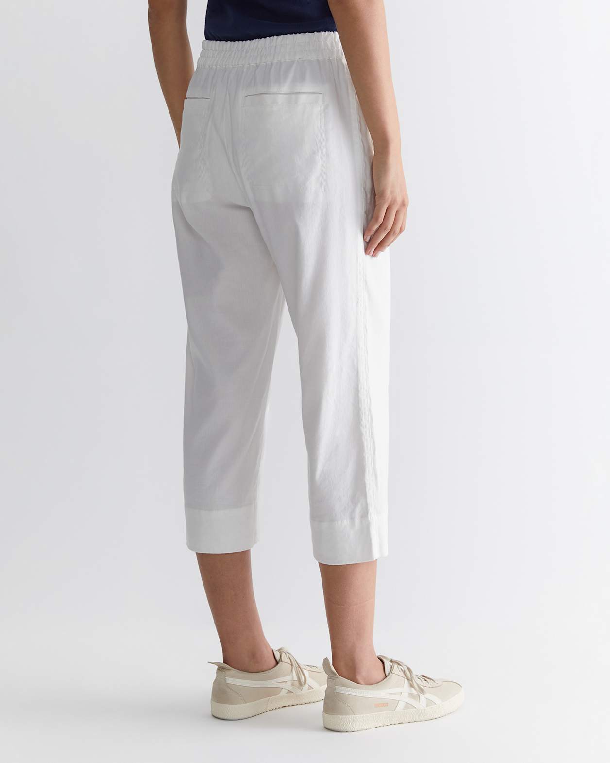 Rosa Crop Linen Pant in WHITE