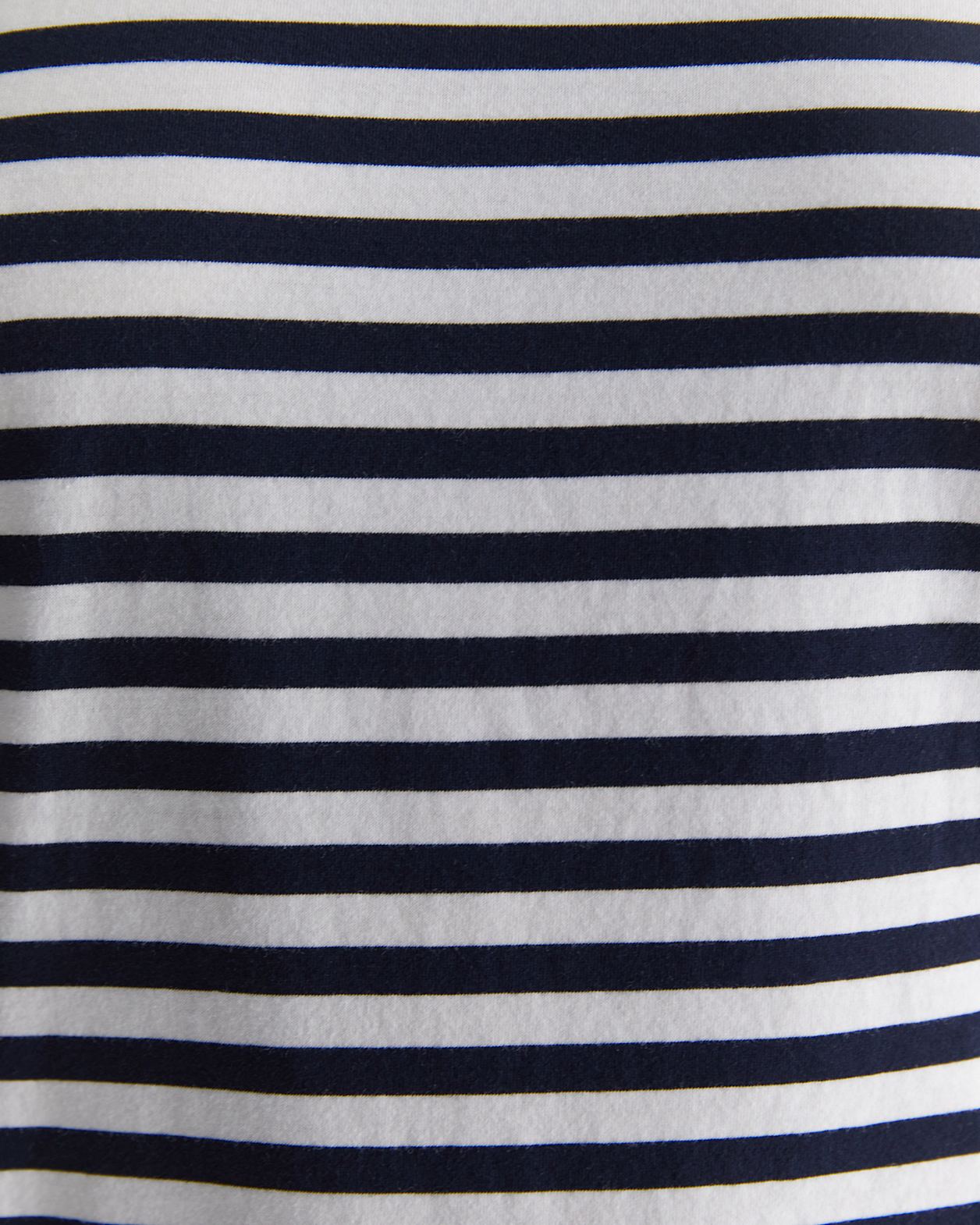 Cotton Crew 3 Quarter Sleeve T-Shirt in NAVY/WHITE