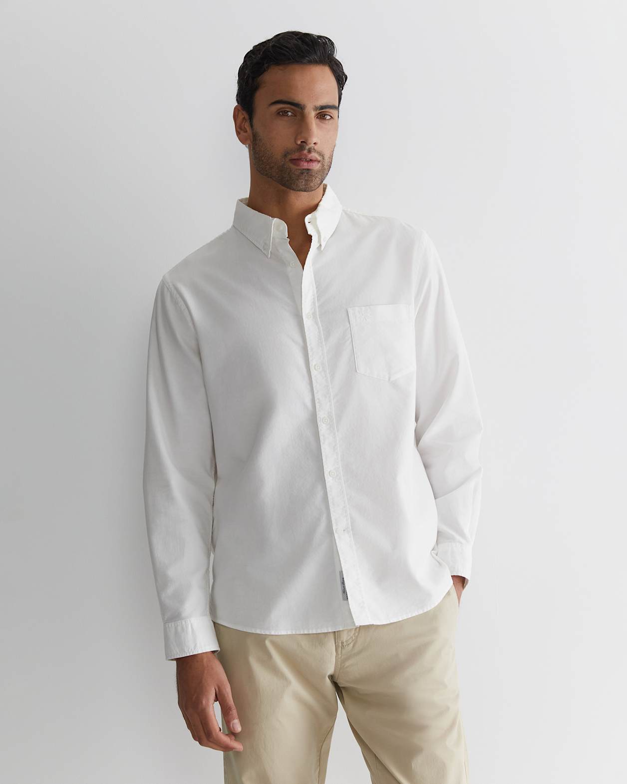 Oxford Long Sleeve Shirt in WHITE