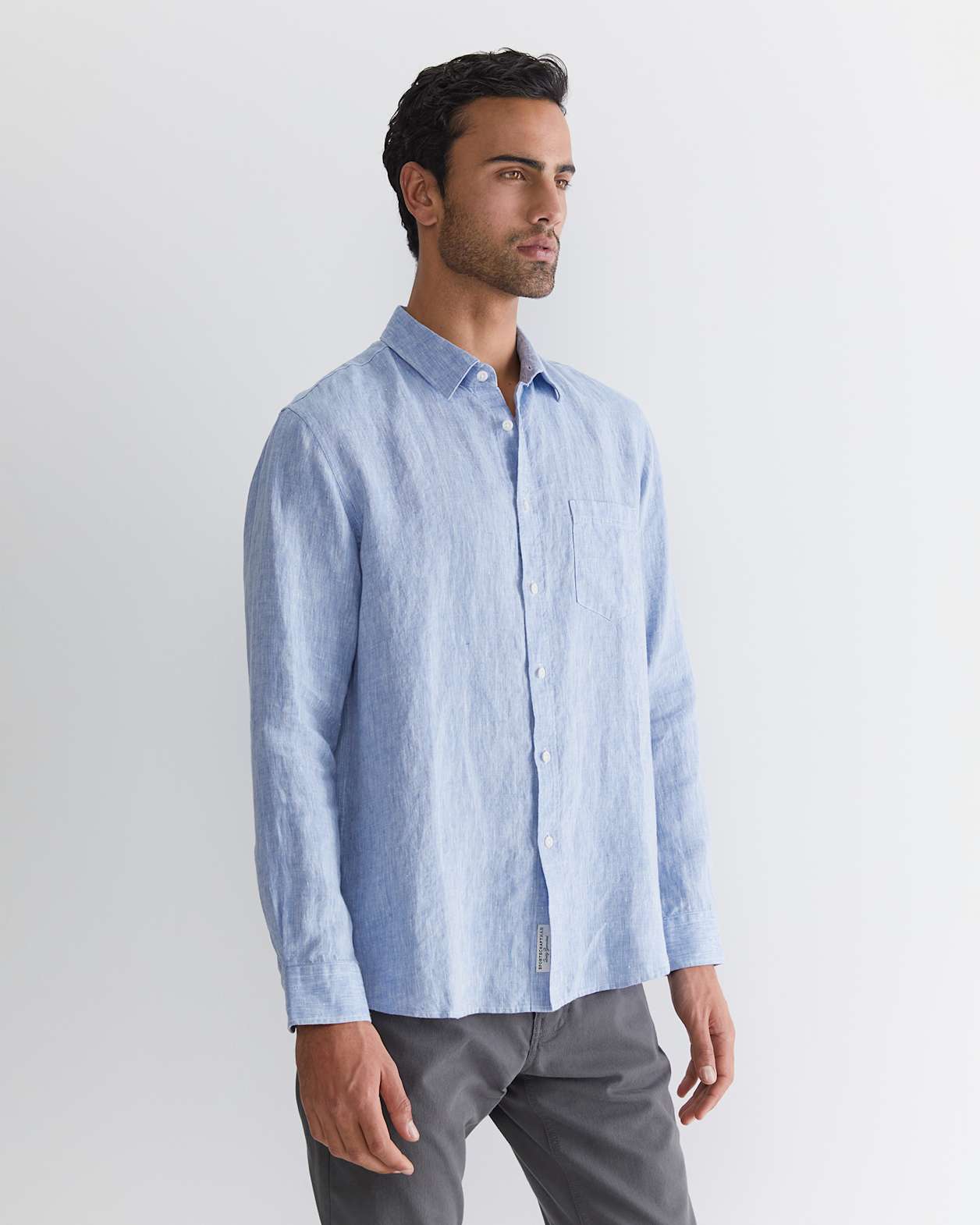 Long Sleeve Linen Shirt in CHAMBRAY