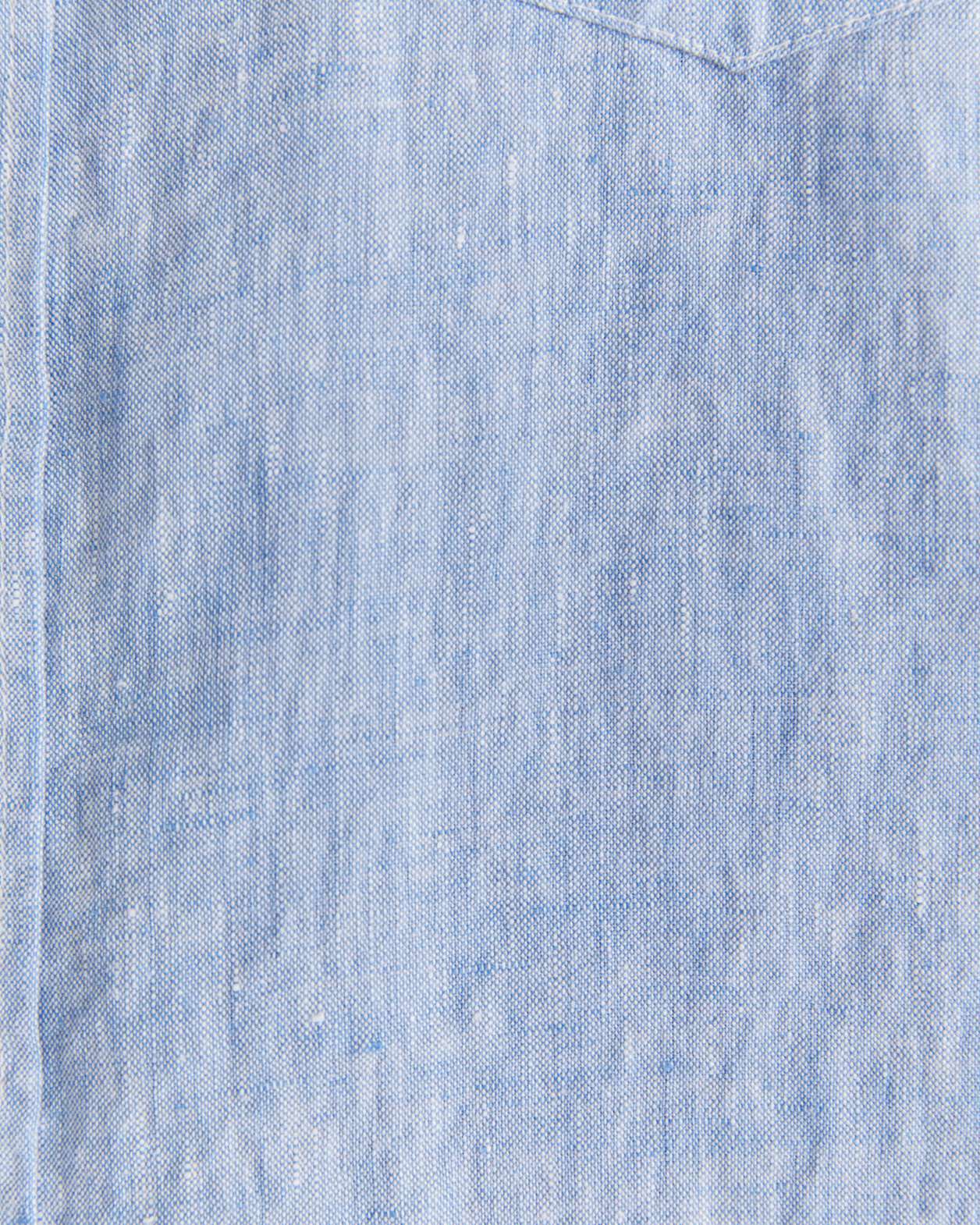 Short Sleeve Linen Shirt in CHAMBRAY