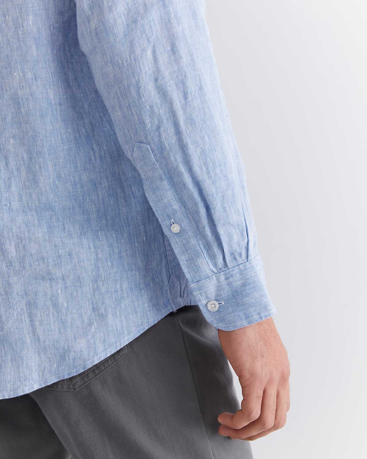 Long Sleeve Linen Shirt in CHAMBRAY