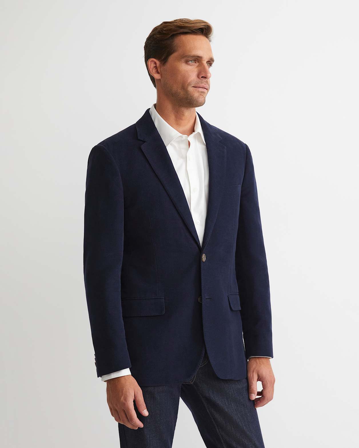 Italian Moleskin Blazer in NAVY
