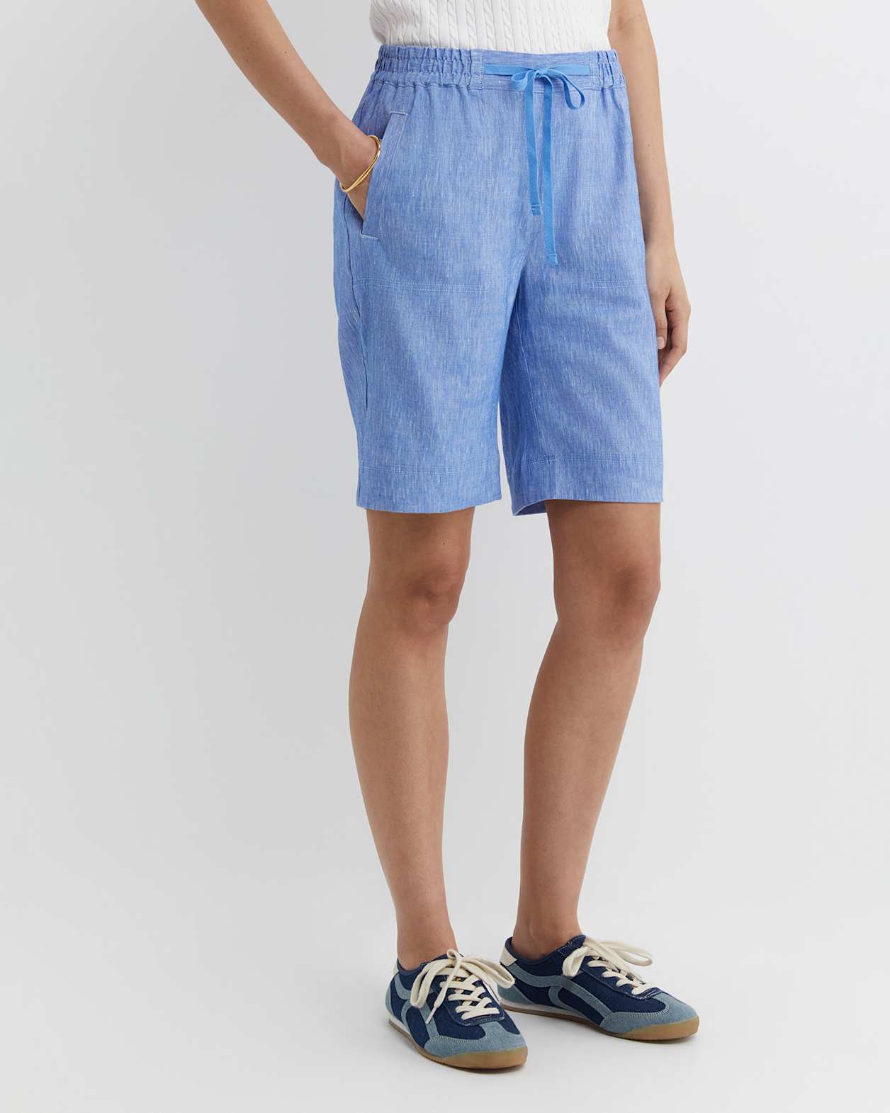 Rosa Linen Short in CERULEAN