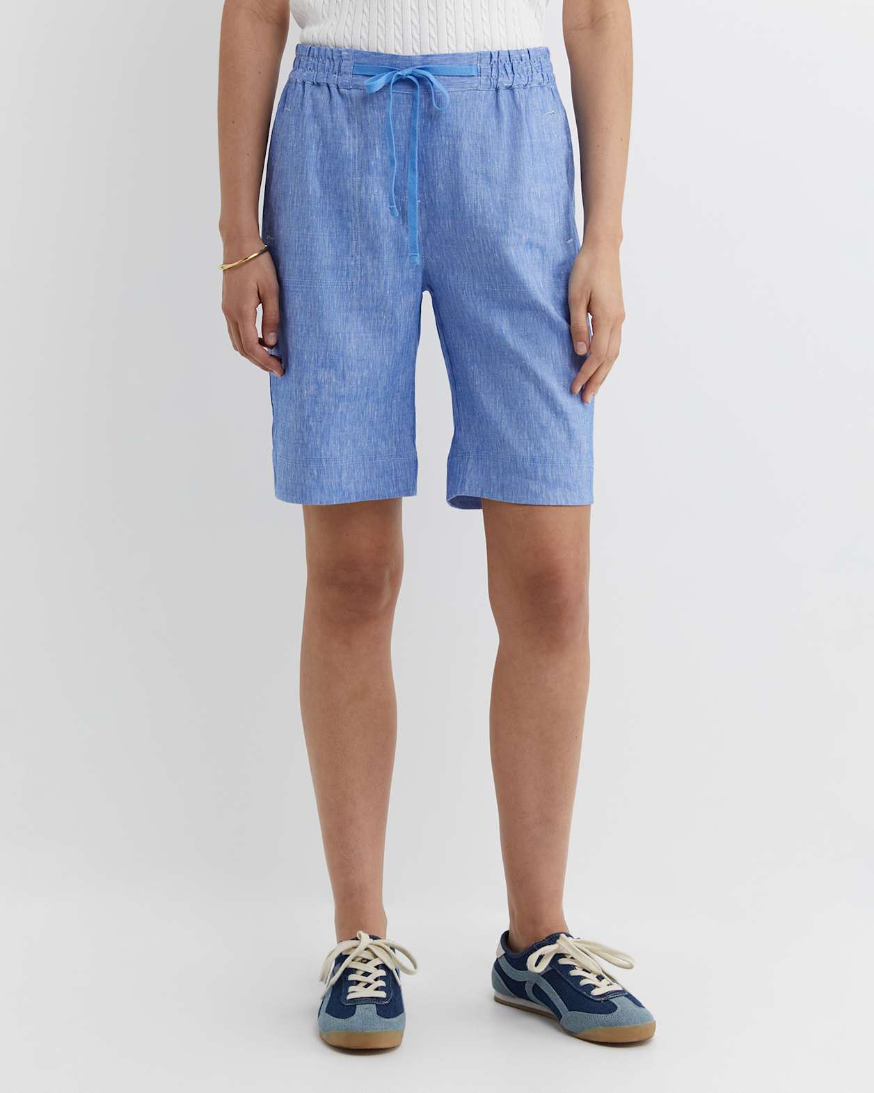 Rosa Linen Short in CERULEAN