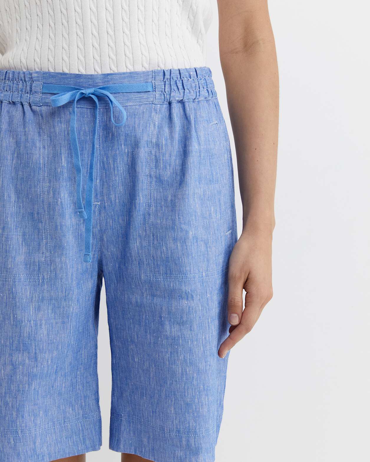 Rosa Linen Short in CERULEAN