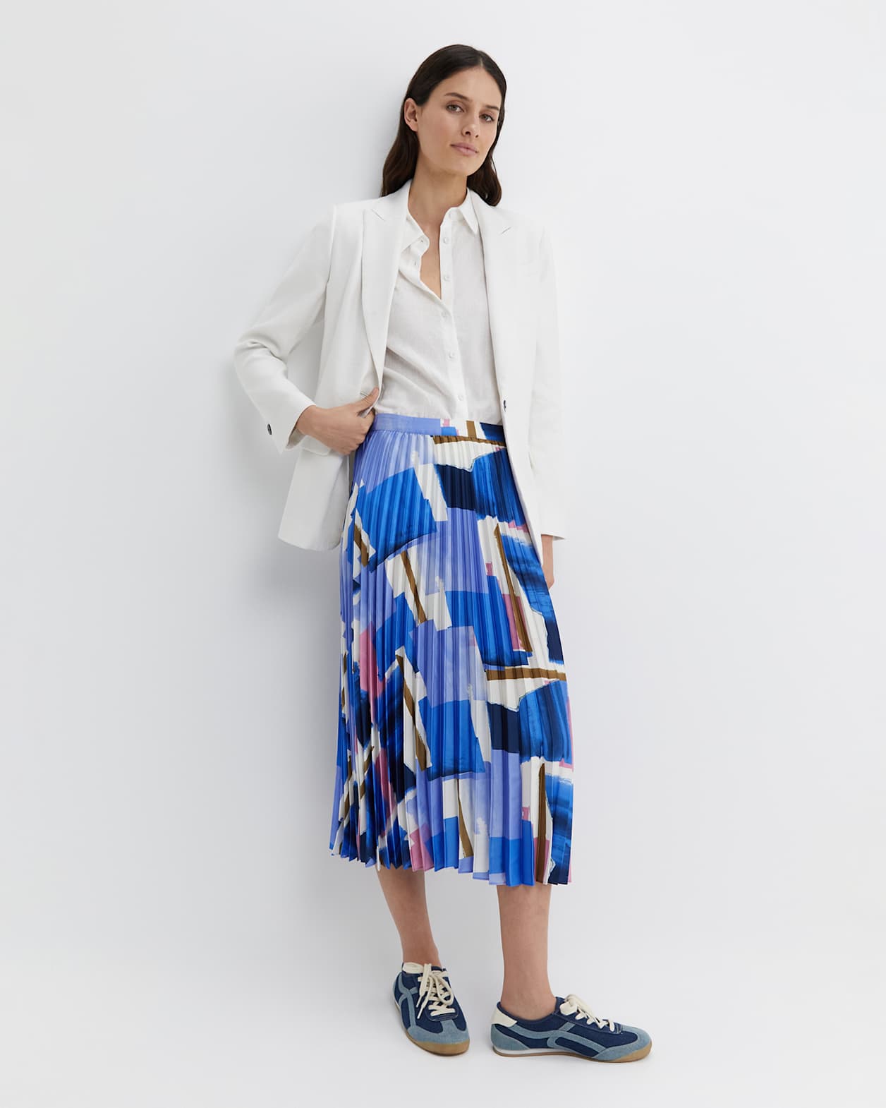 Martine Pleat Skirt in MULTI