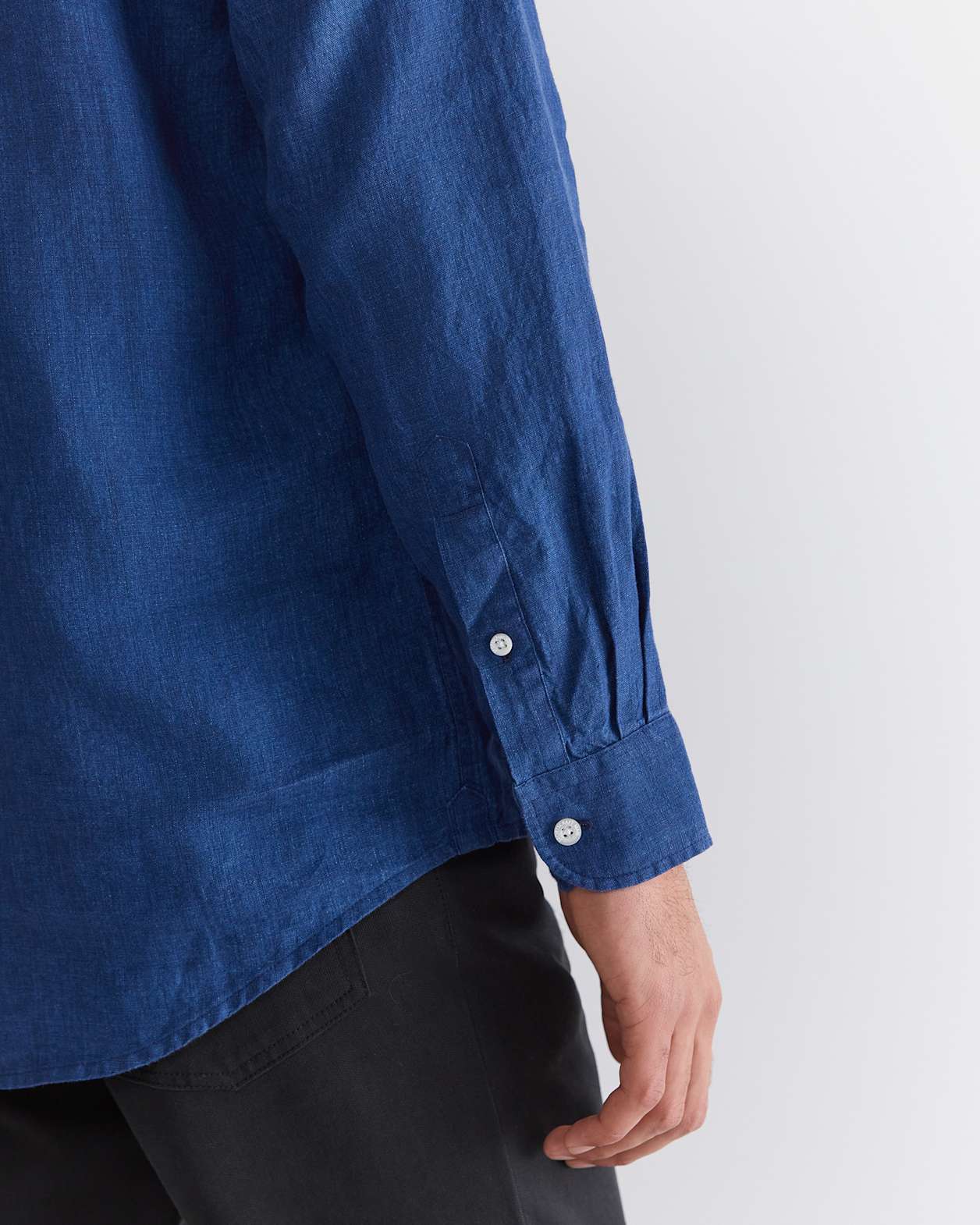Long Sleeve Linen Shirt in INDIGO