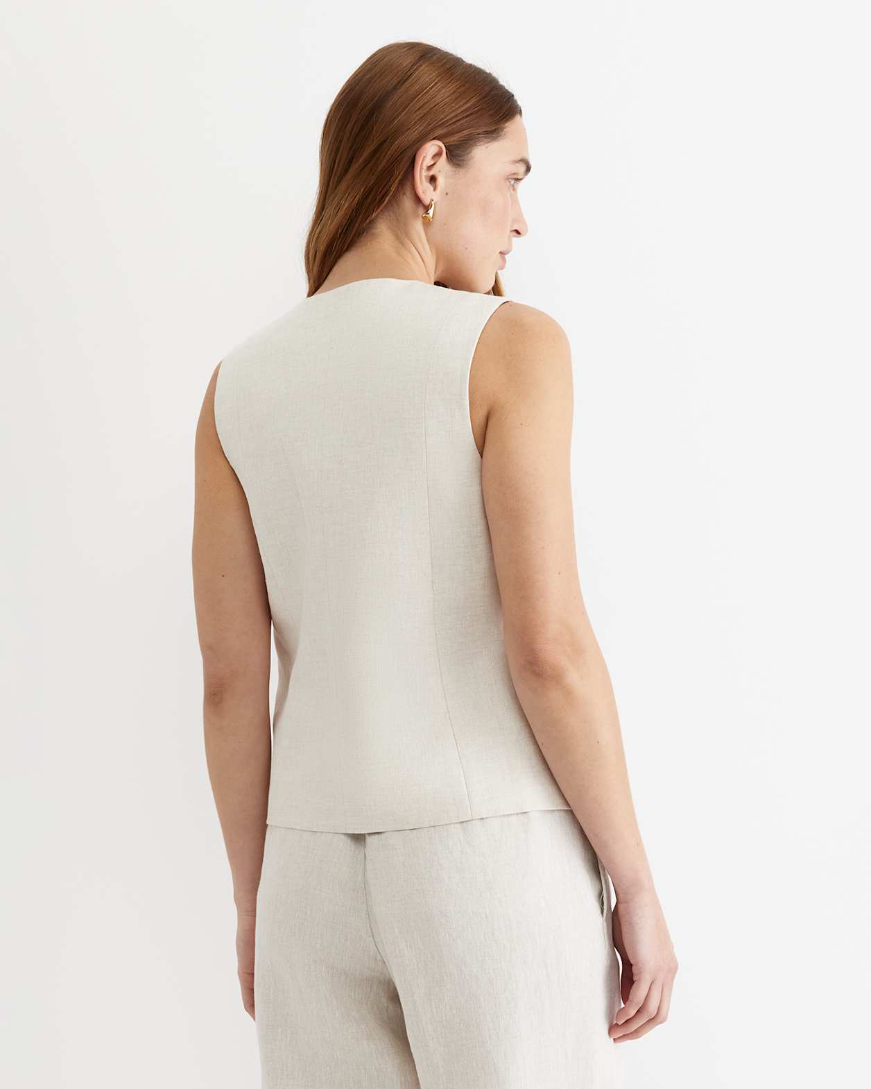 Freya Linen Vest in STRING