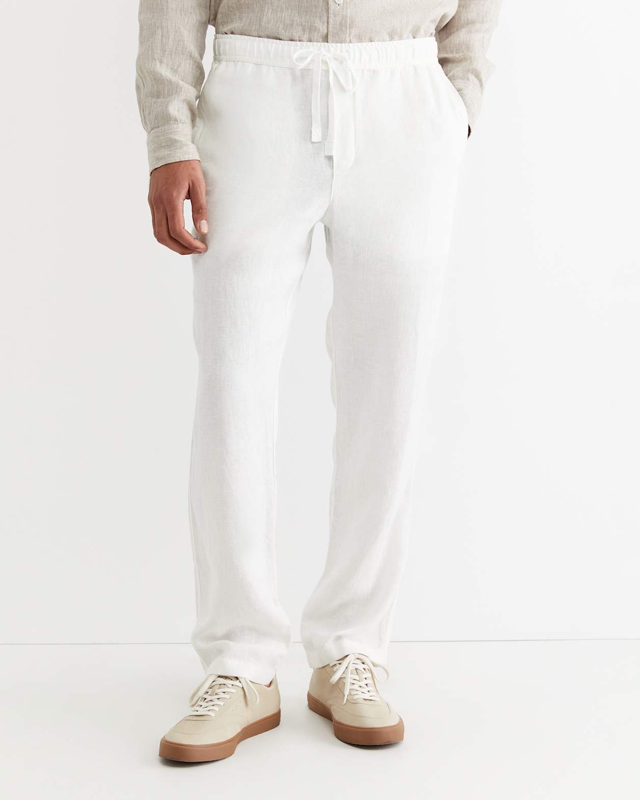 Caffery Linen Pant in WHITE