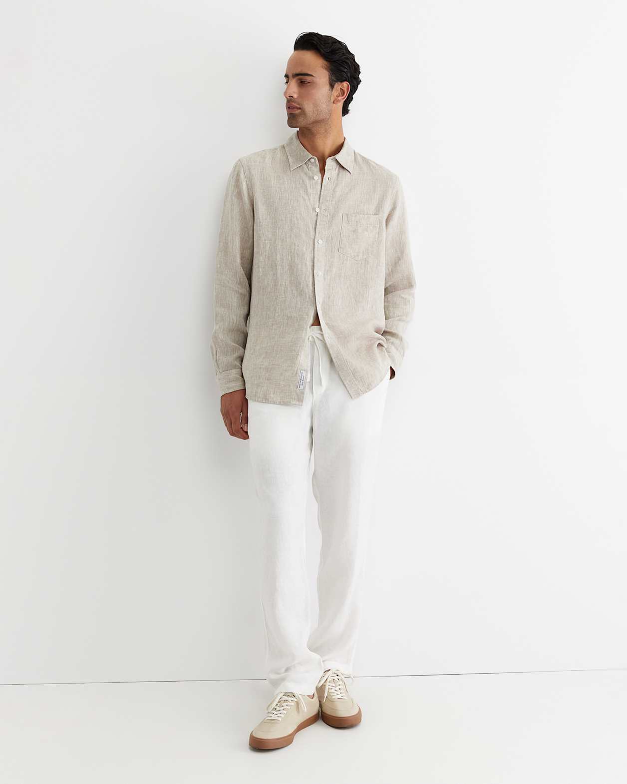 Caffery Linen Pant in WHITE