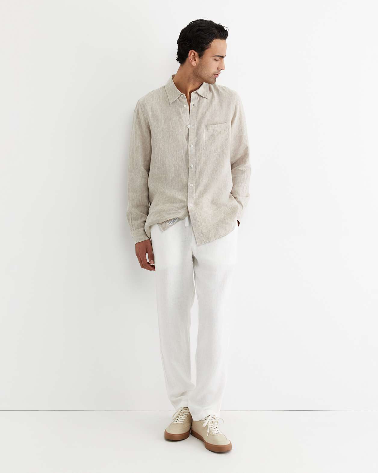 Caffery Linen Pant in WHITE