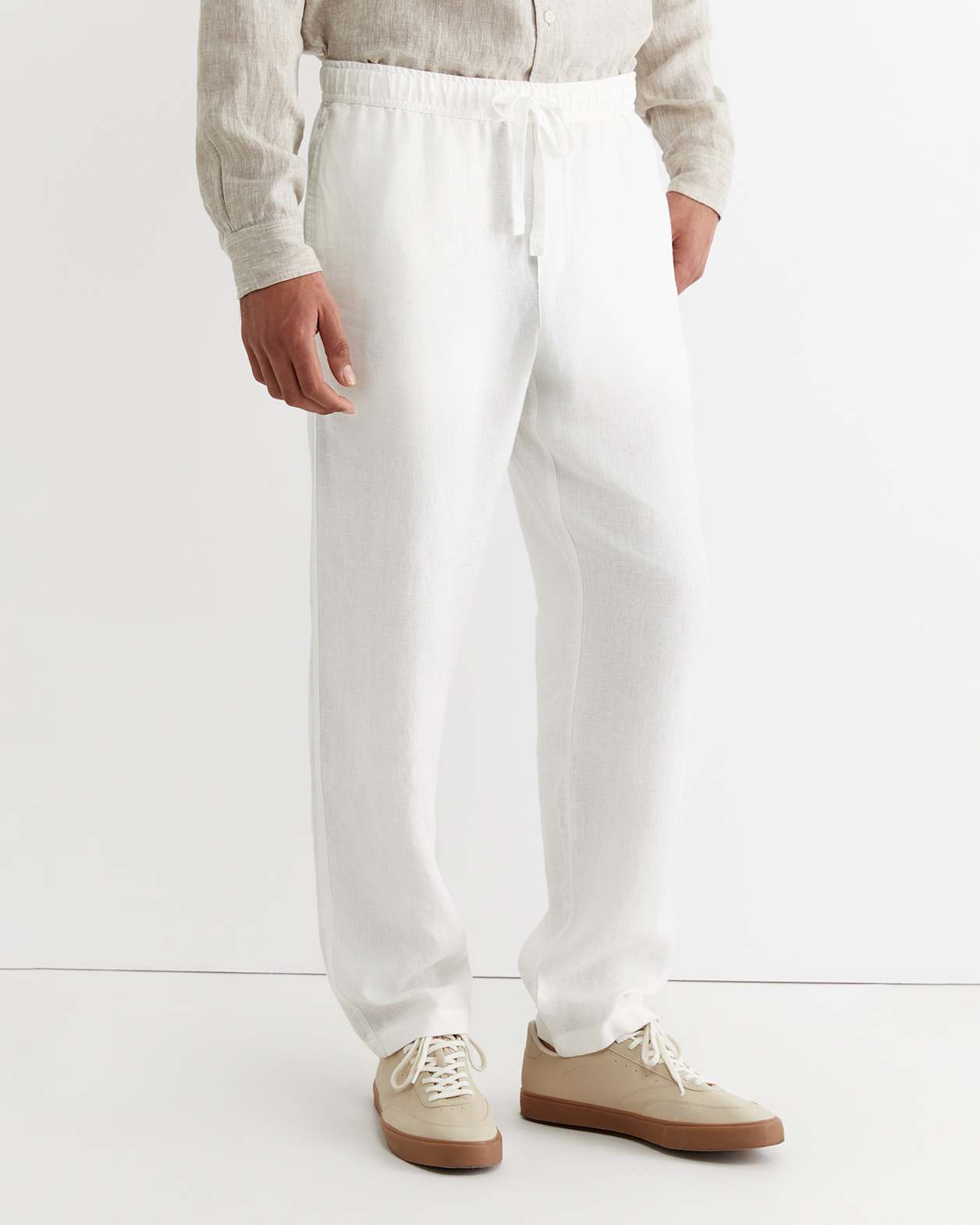 Caffery Linen Pant in WHITE