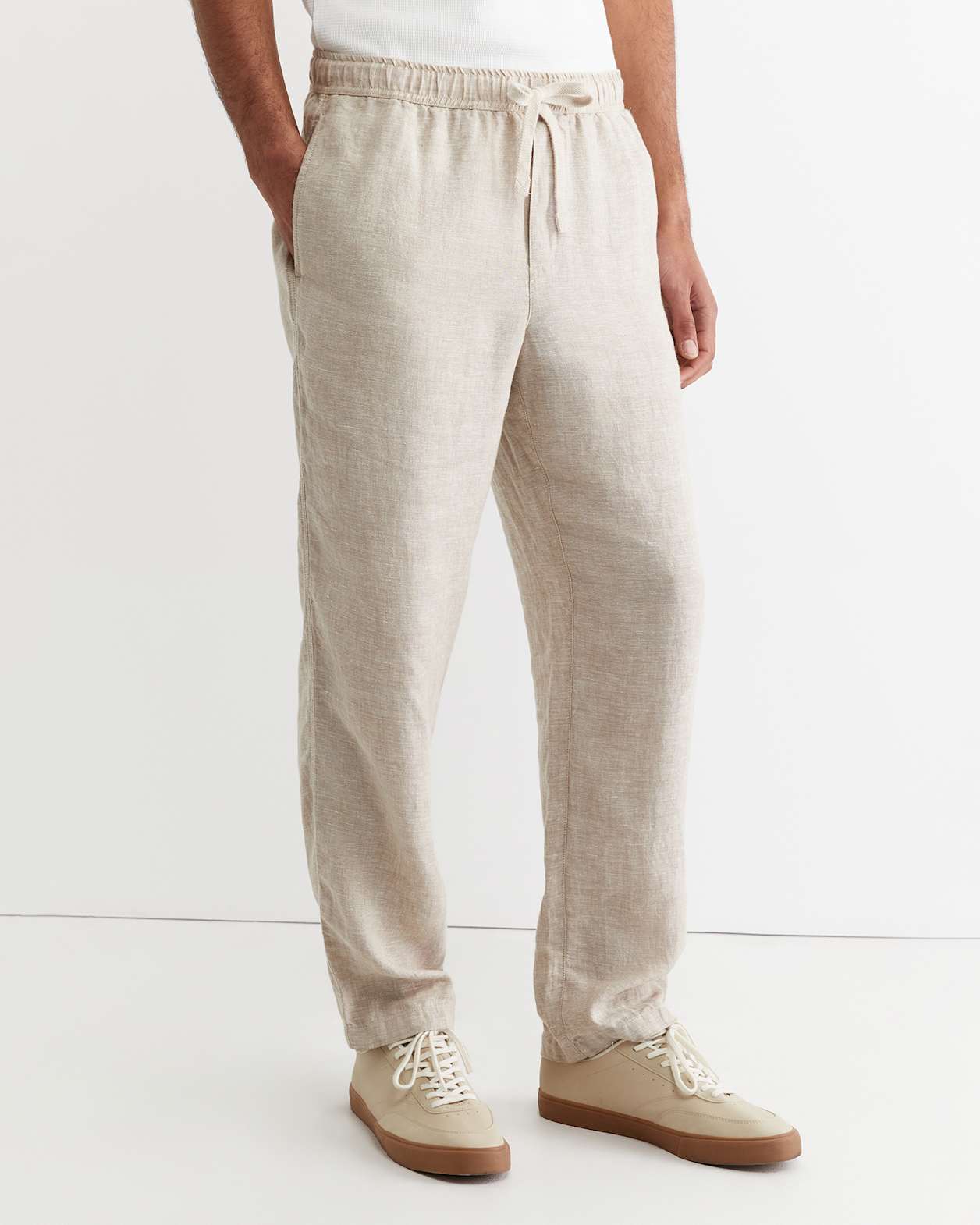 Caffery Yarn Dyed Linen Pant in CAPPUCCINO