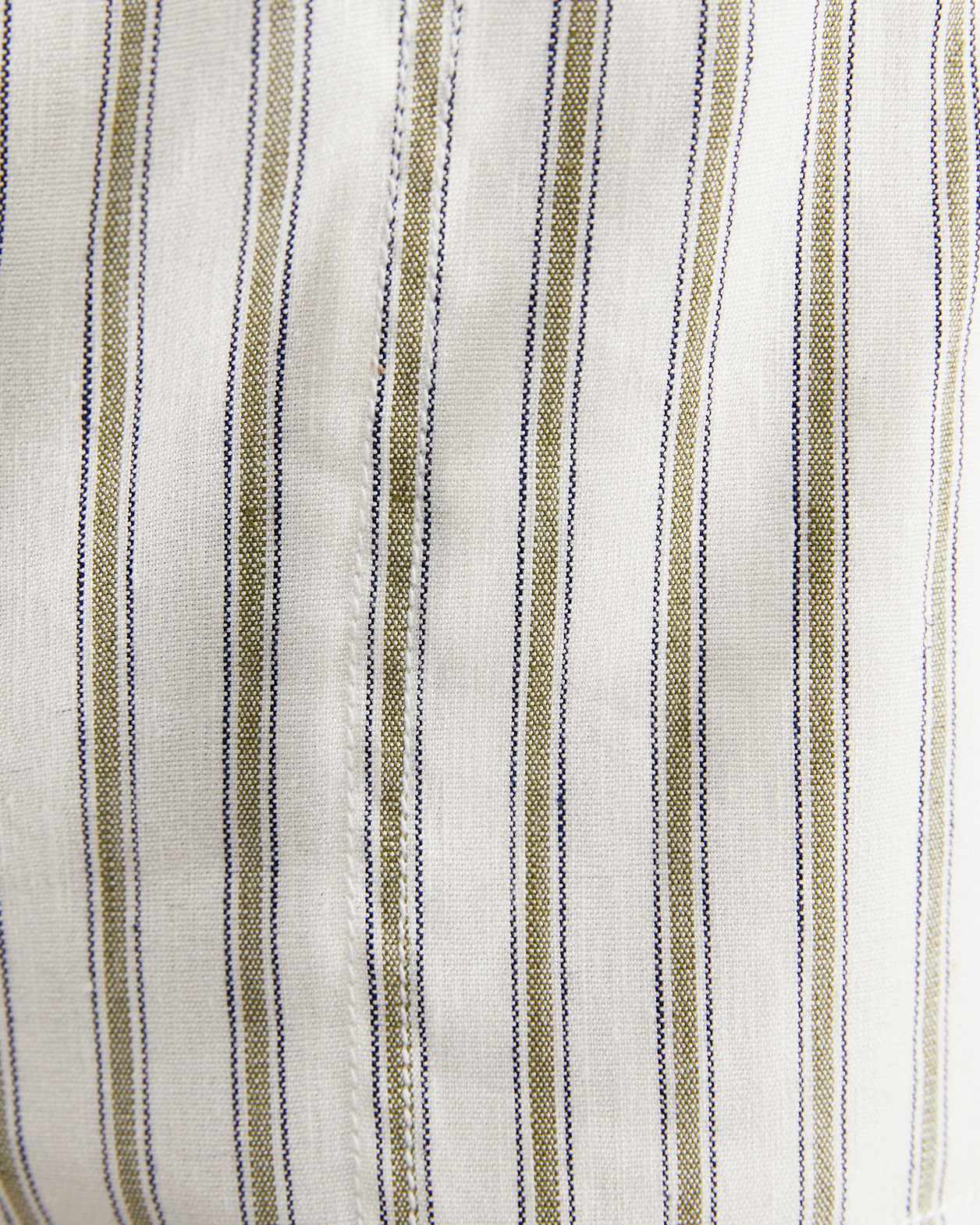 Rosa Stripe Linen Short in WHITE/KHAKI
