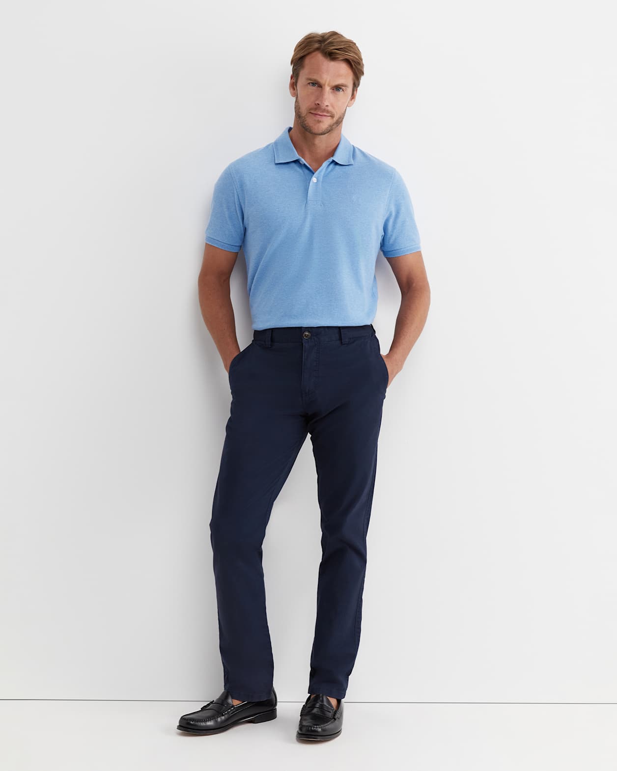 SC Melange Pique Polo in BLUE MELANGE