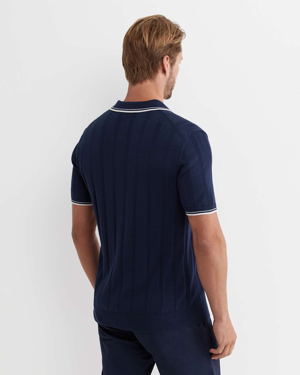Braddon Knit Polo in NAVY