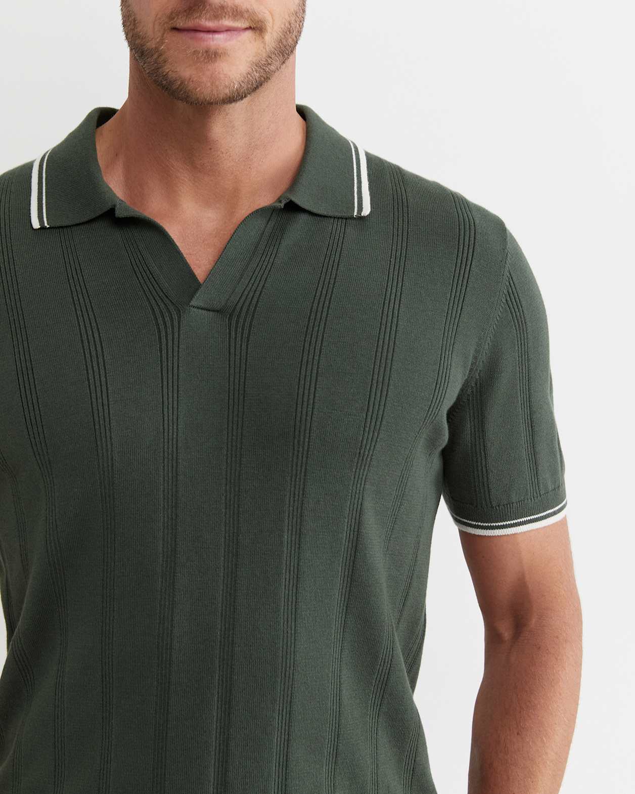 Braddon Knit Polo in FOREST