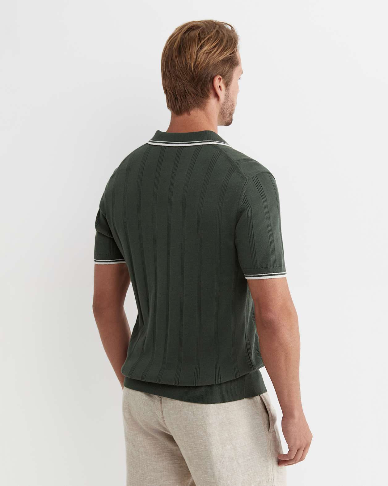 Braddon Knit Polo in FOREST