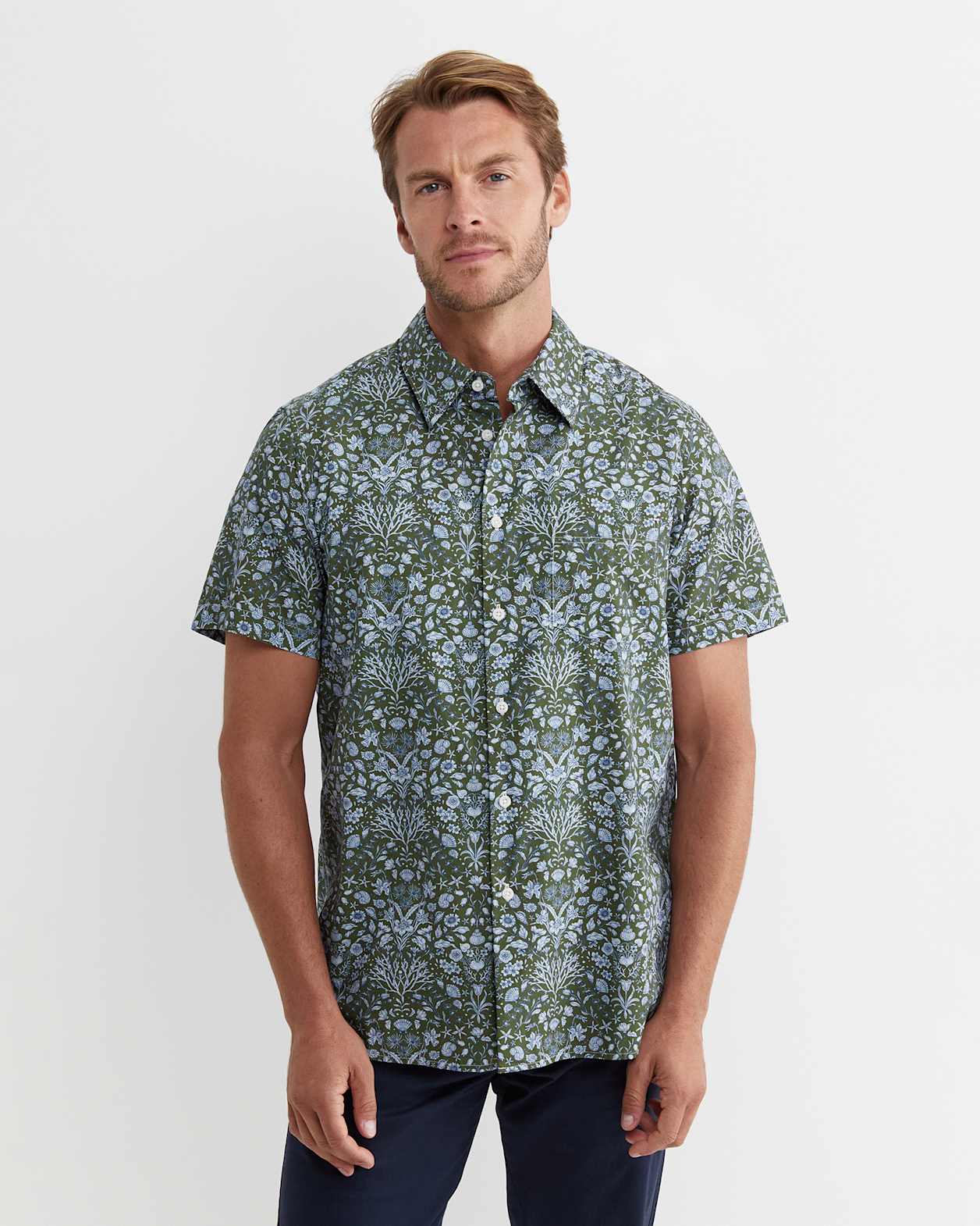 Lex Short Sleeve Liberty Shirt in KHAKI