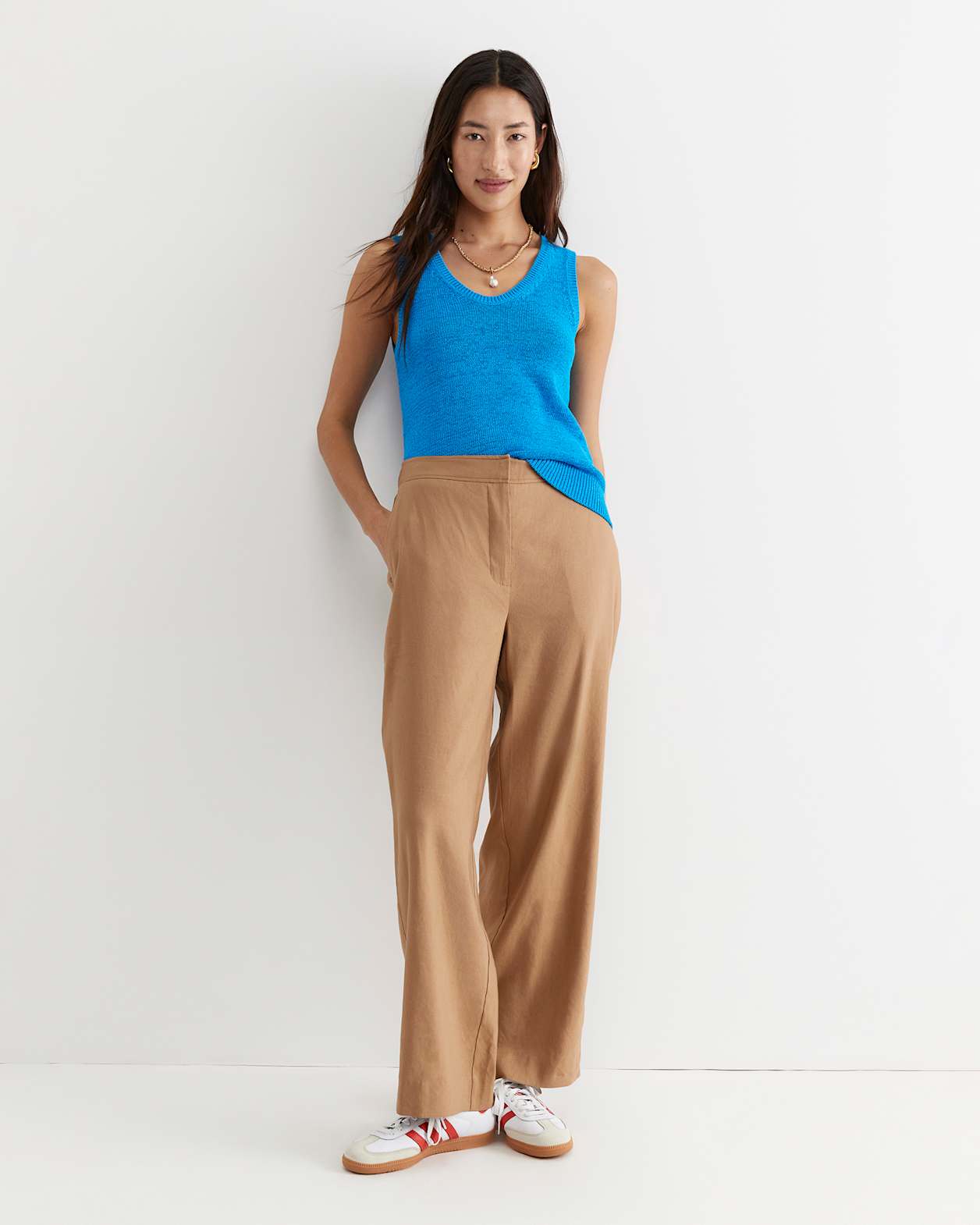Josie Tape Yarn Singlet in COVE BLUE