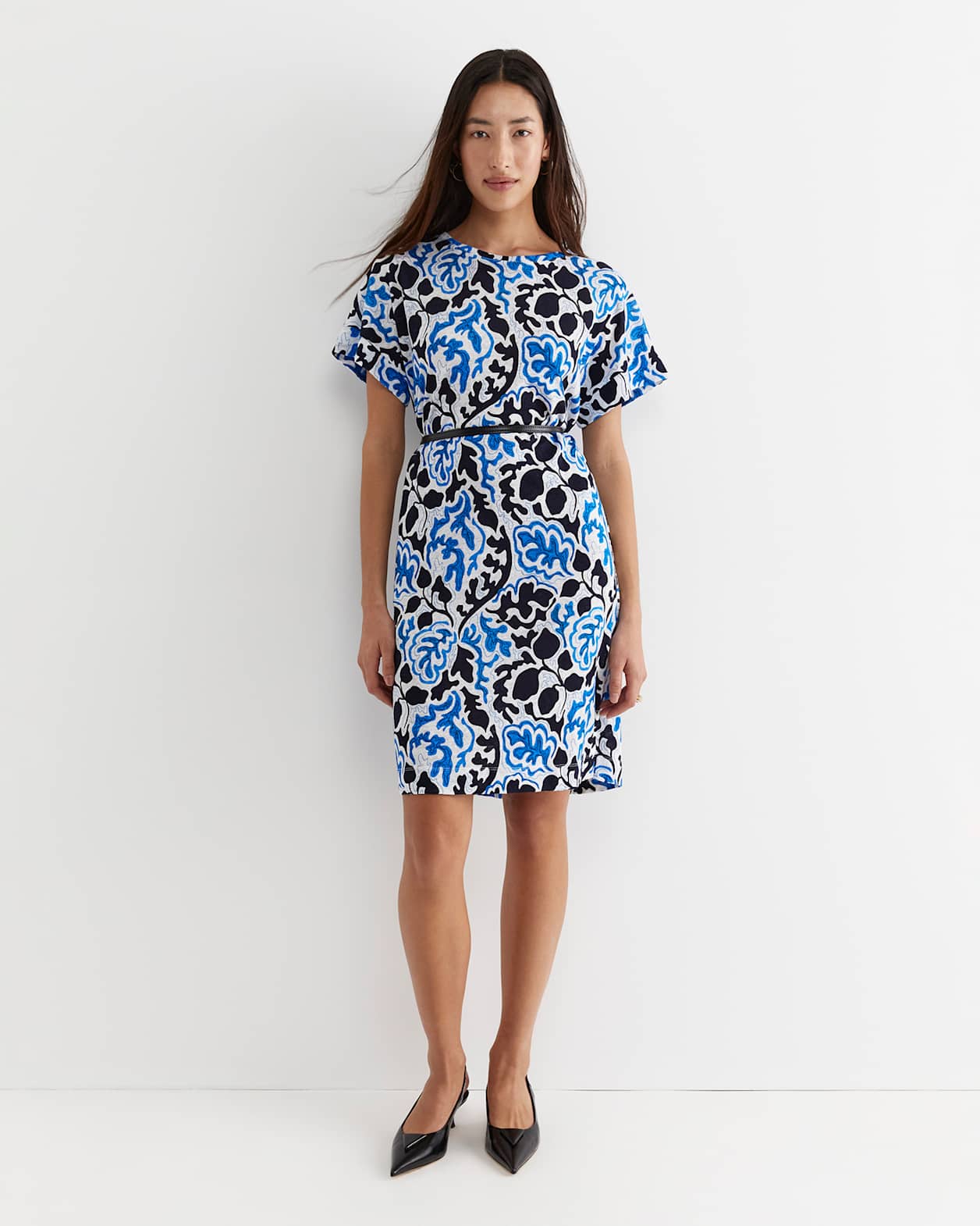 Nur Linen Dress in BLUE MULTI