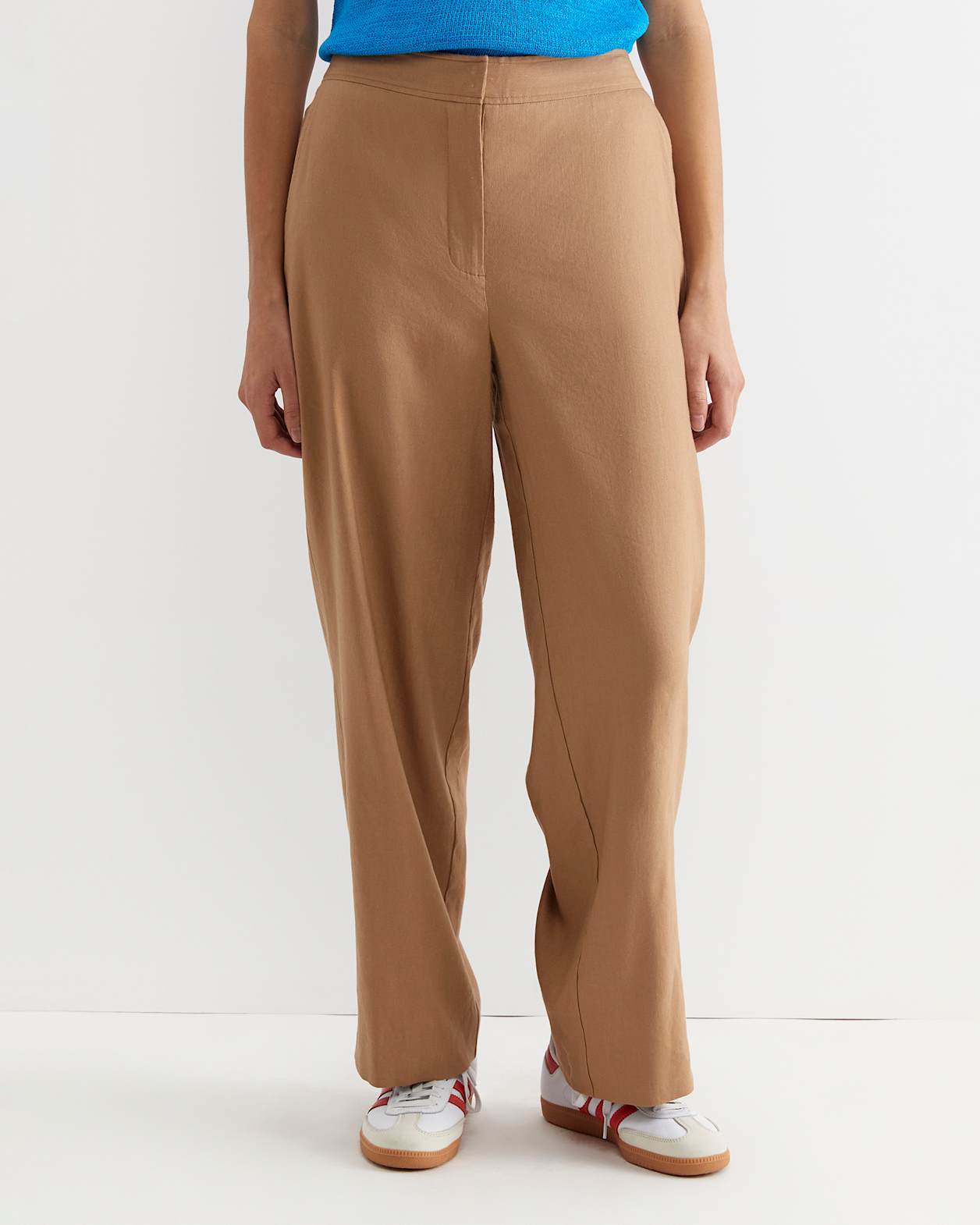 Rosa Wide Leg Linen Pant in TAN