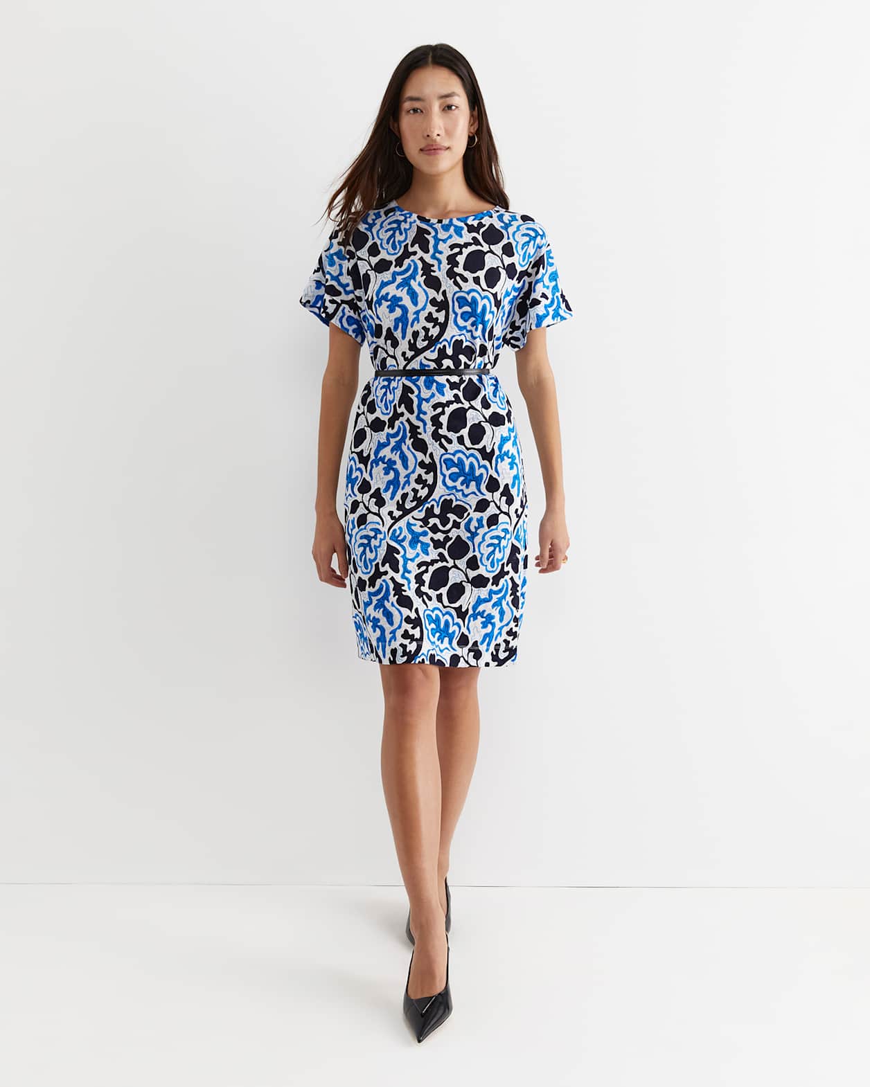 Nur Linen Dress in BLUE MULTI