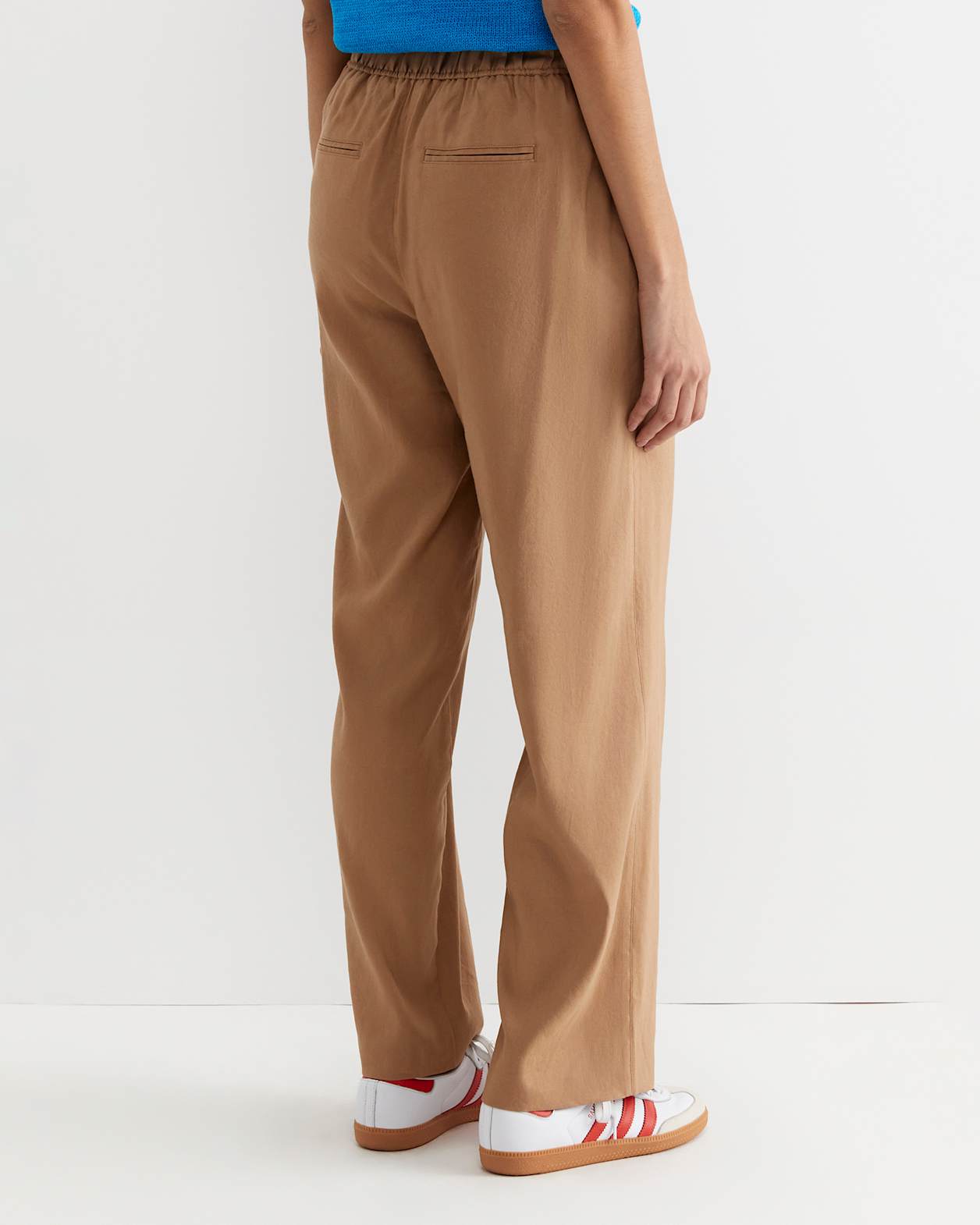 Rosa Wide Leg Linen Pant in TAN