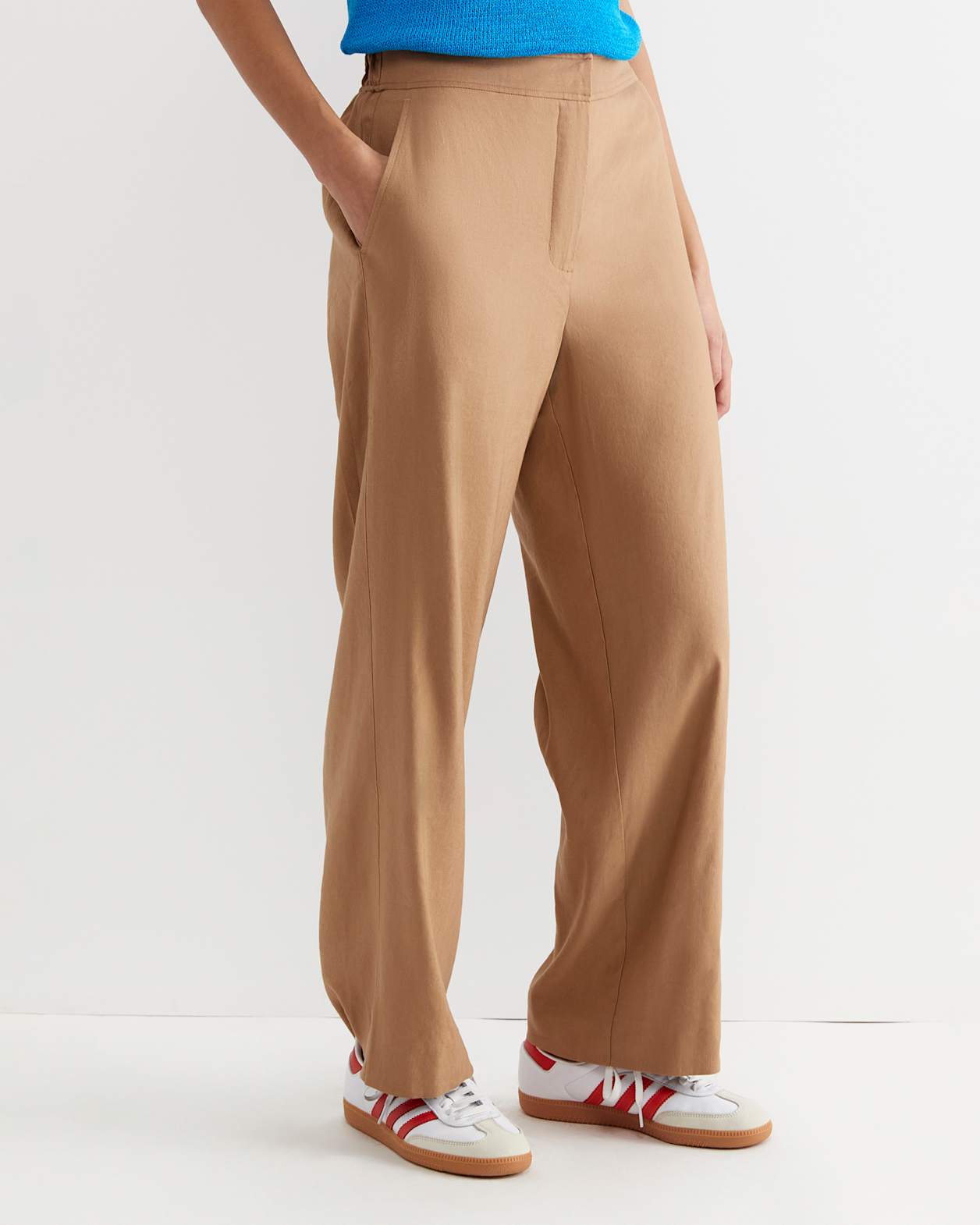 Rosa Wide Leg Linen Pant in TAN
