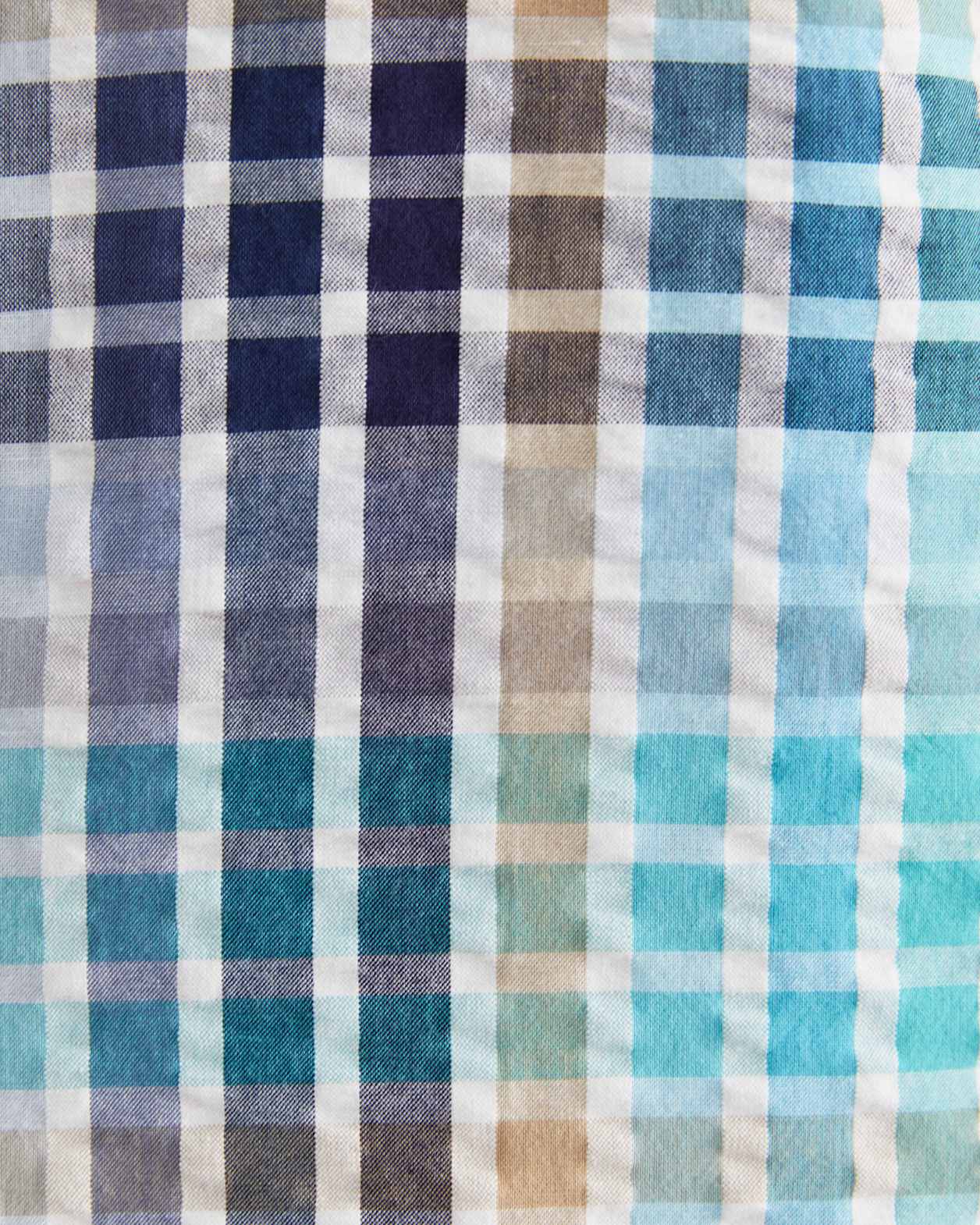 Knot Short Sleeve Check Shirt in BLUE MULTI