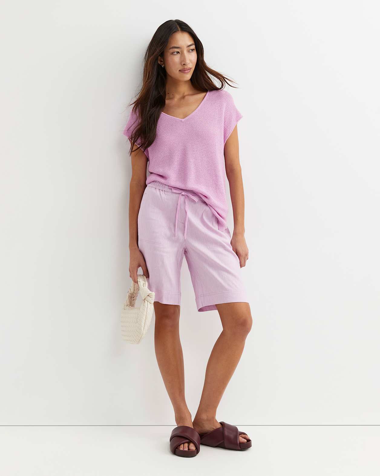 Rosa Linen Short in ORCHID