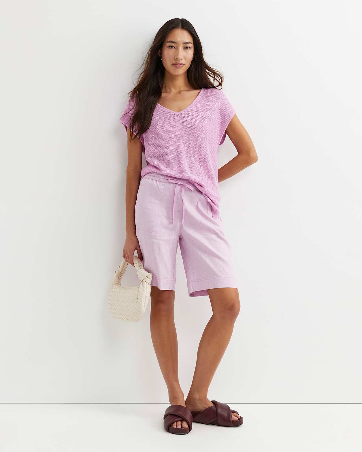 Rosa Linen Short in ORCHID