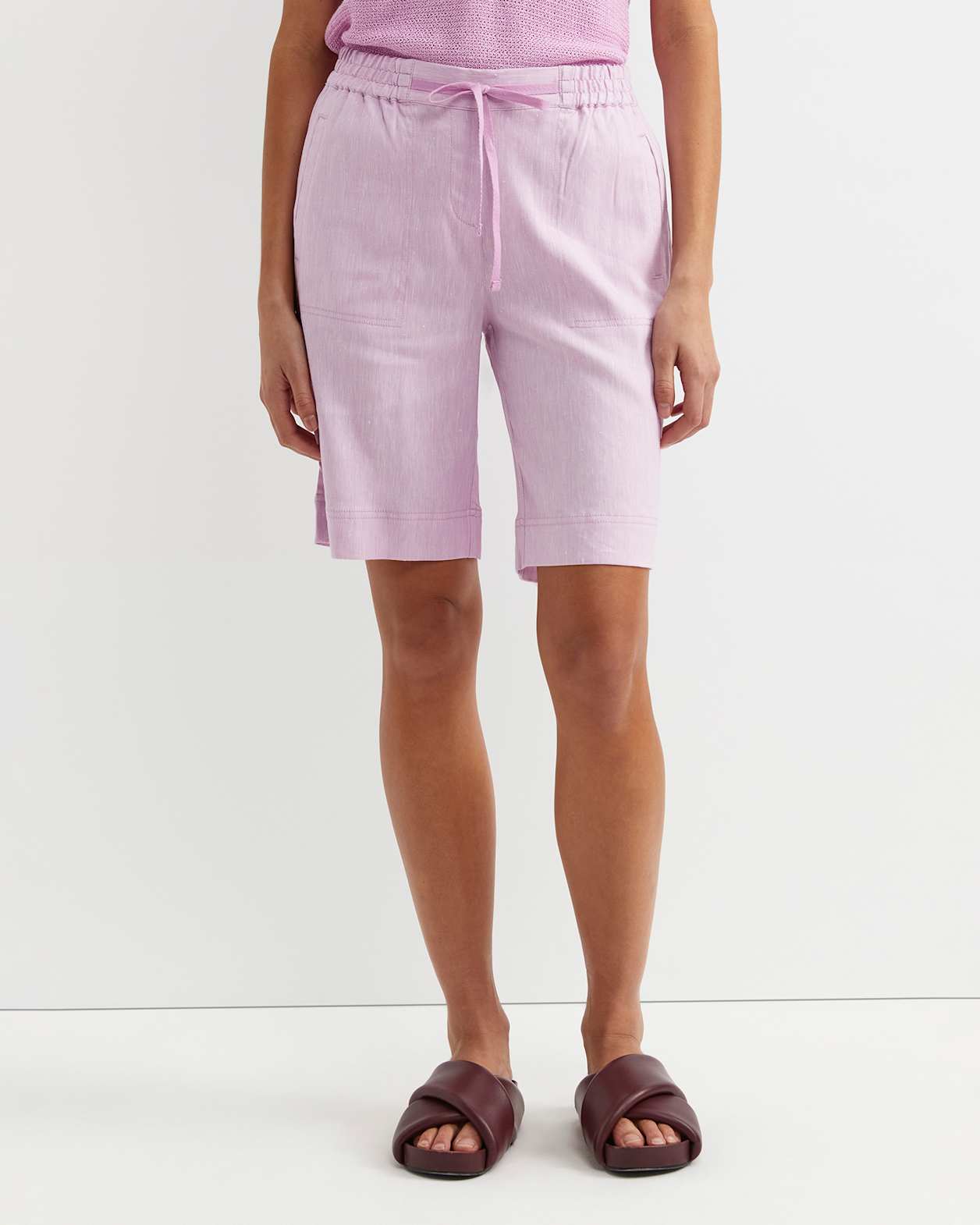 Rosa Linen Short in ORCHID