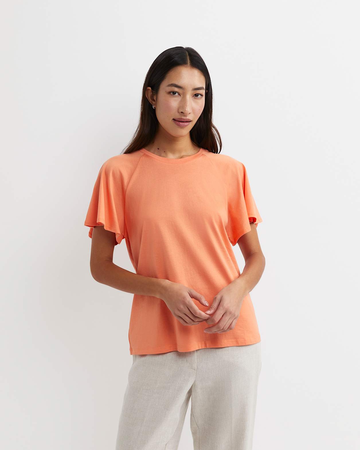 Flutter Short Sleeve Tee in TANGERINE