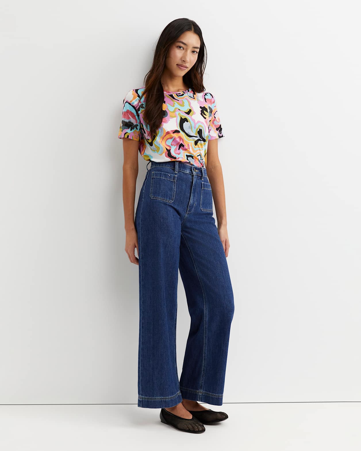Fiola Short Sleeve Mercerised Tee in MULTI
