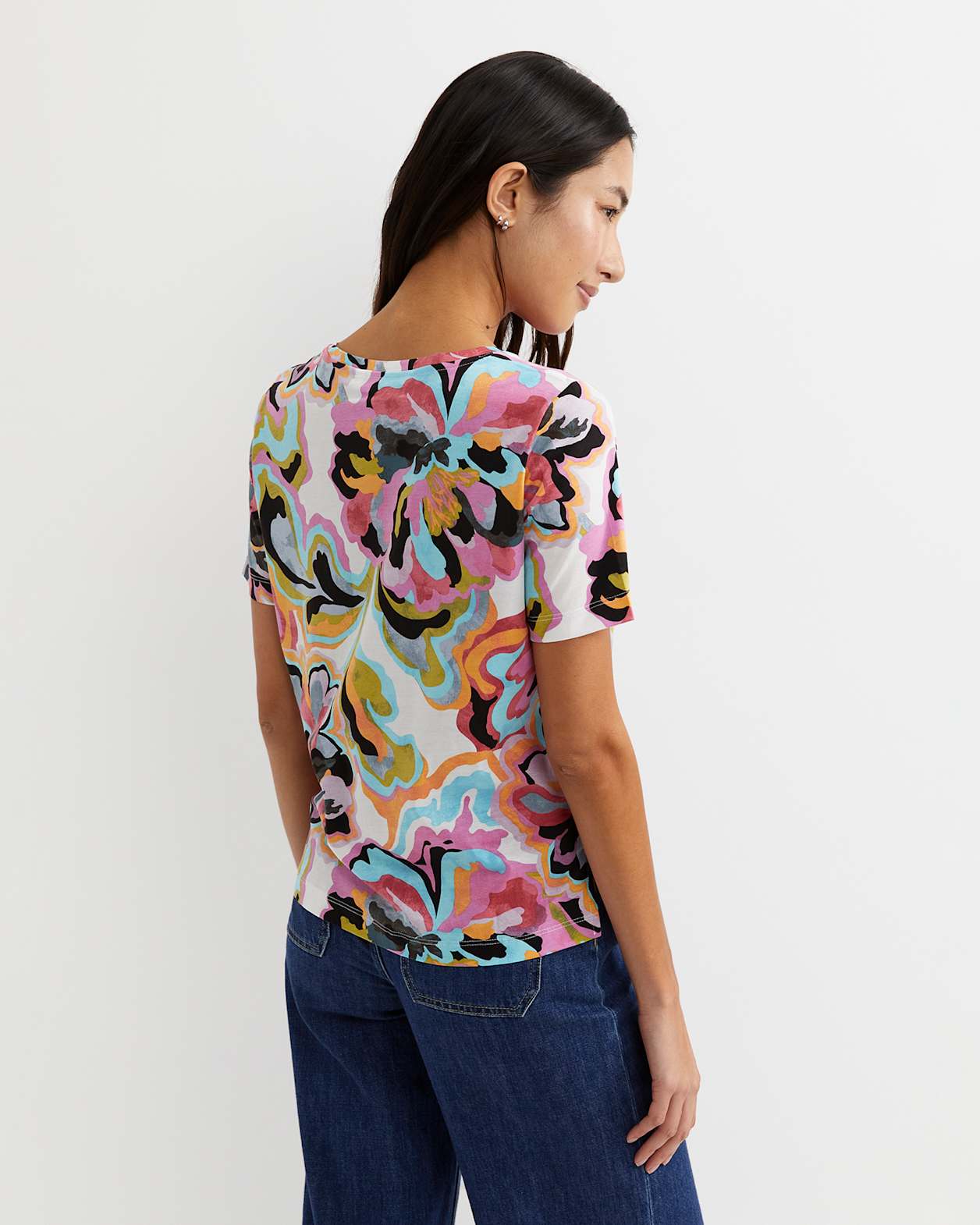 Fiola Short Sleeve Mercerised Tee in MULTI