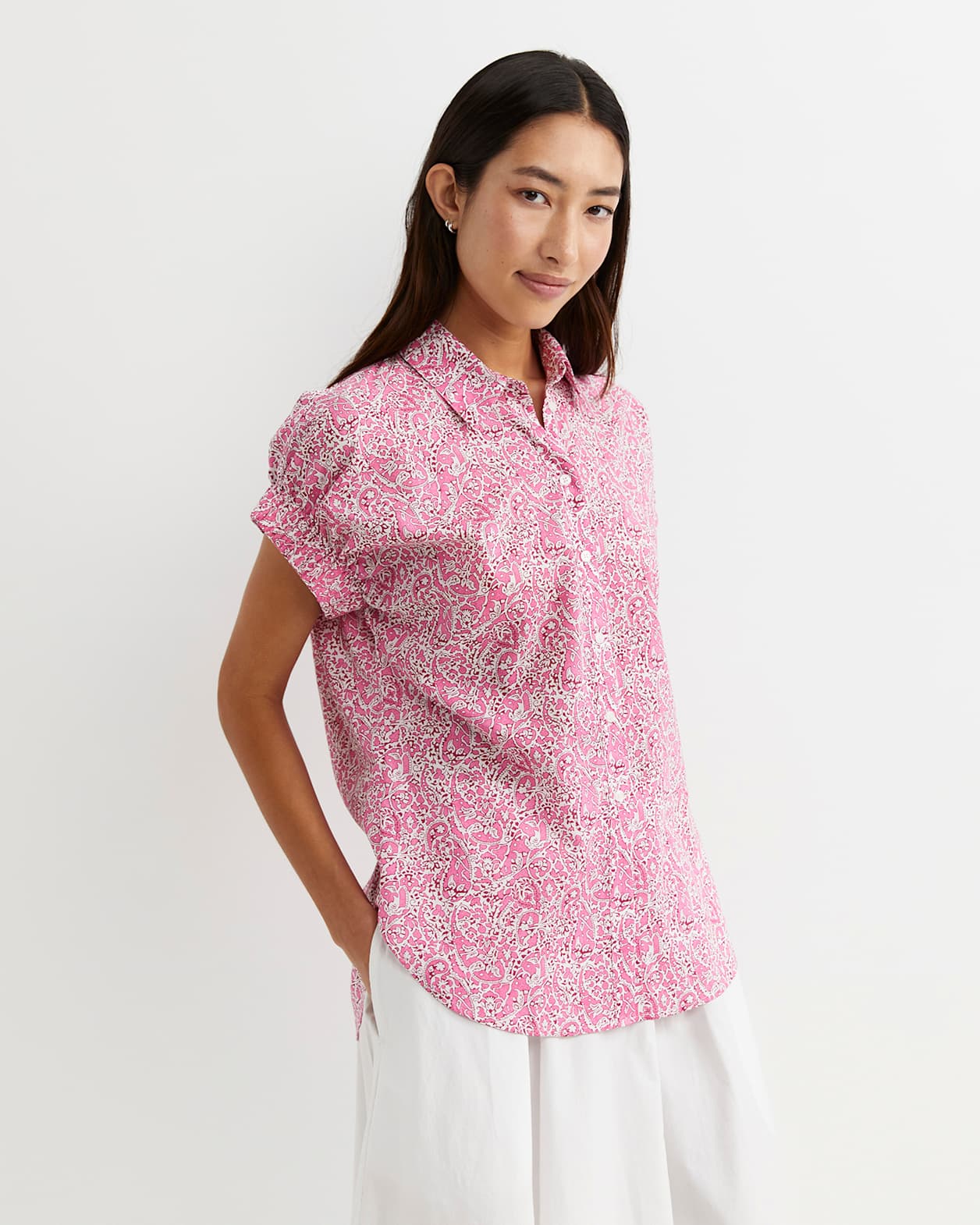 Laurel Short Sleeve Liberty Shirt in PINK MULTI