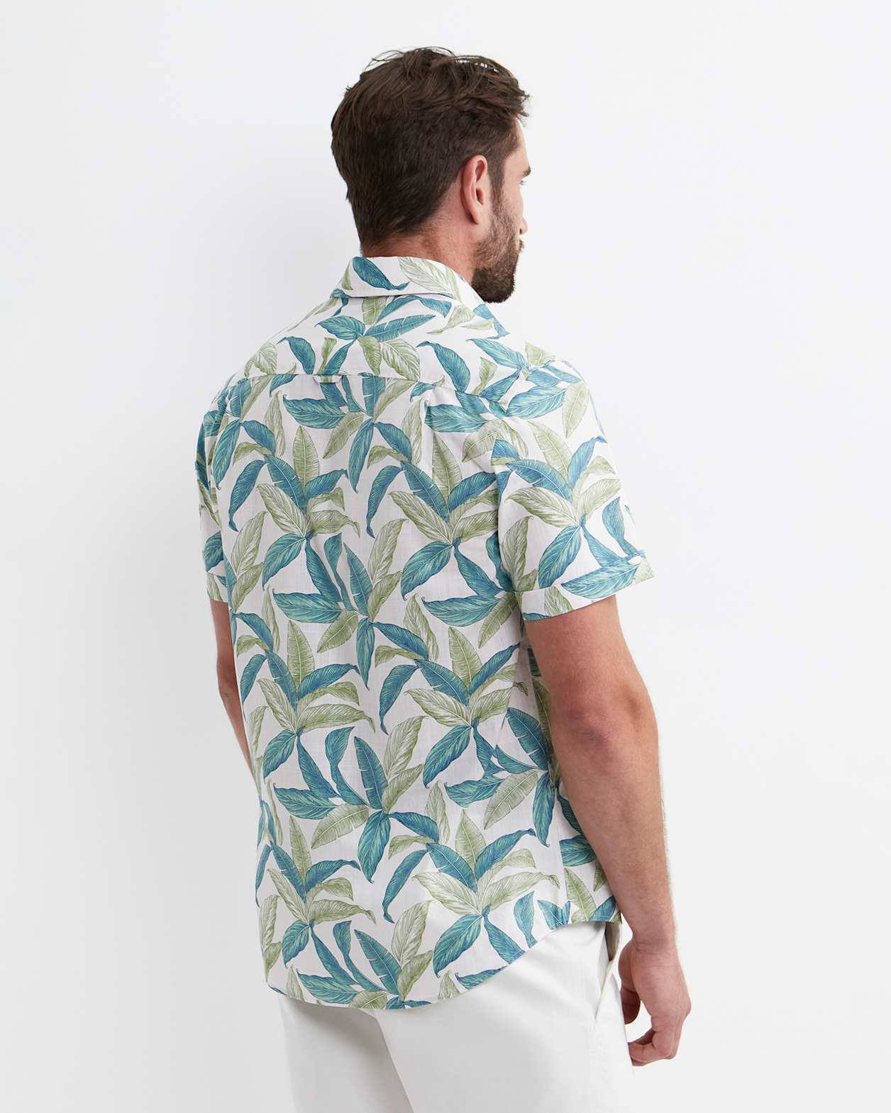 Howard Short Sleeve Cotton Shirt in WHITE/MULTI