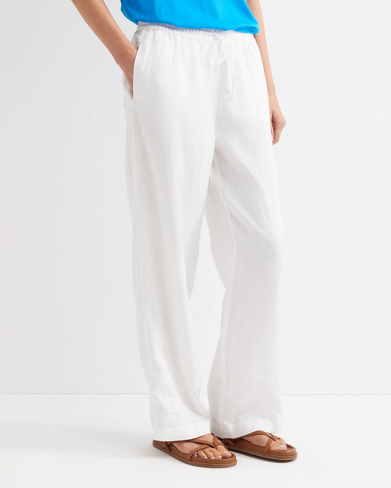 Lulu Drawcord Pant in WHITE