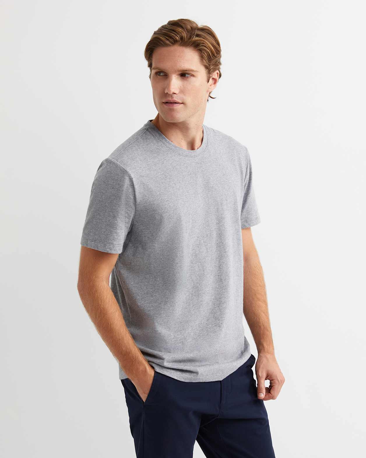 Supersoft Melange Tee in GREY MELANGE
